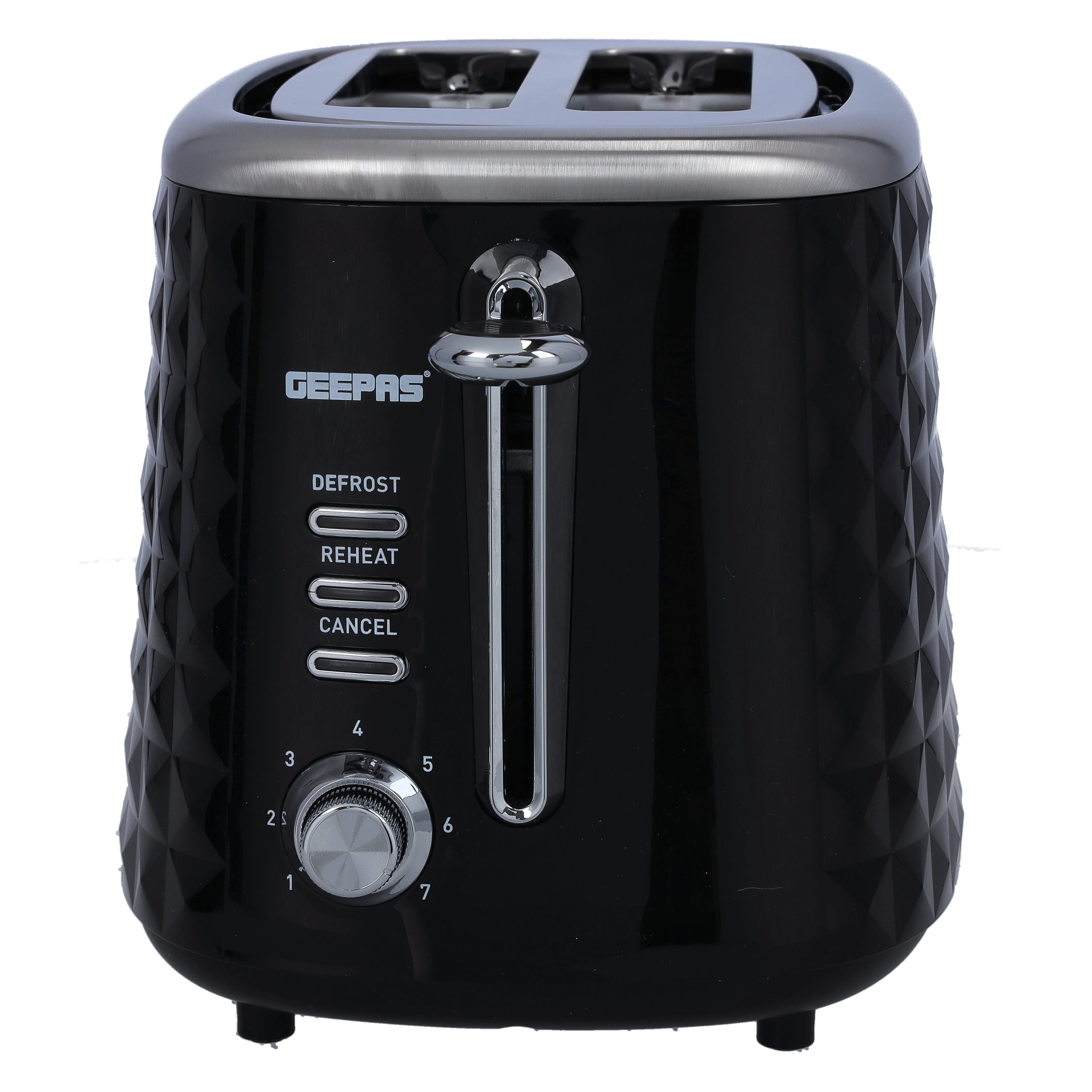 Geepas GBT36536 2-Slice Bread Toaster | 850W Power | 7 Adjustable Browning Levels | Cancel, Defrost & Reheat Functions | Removable Crumb Tray | Cool-Touch Housing - Image 4
