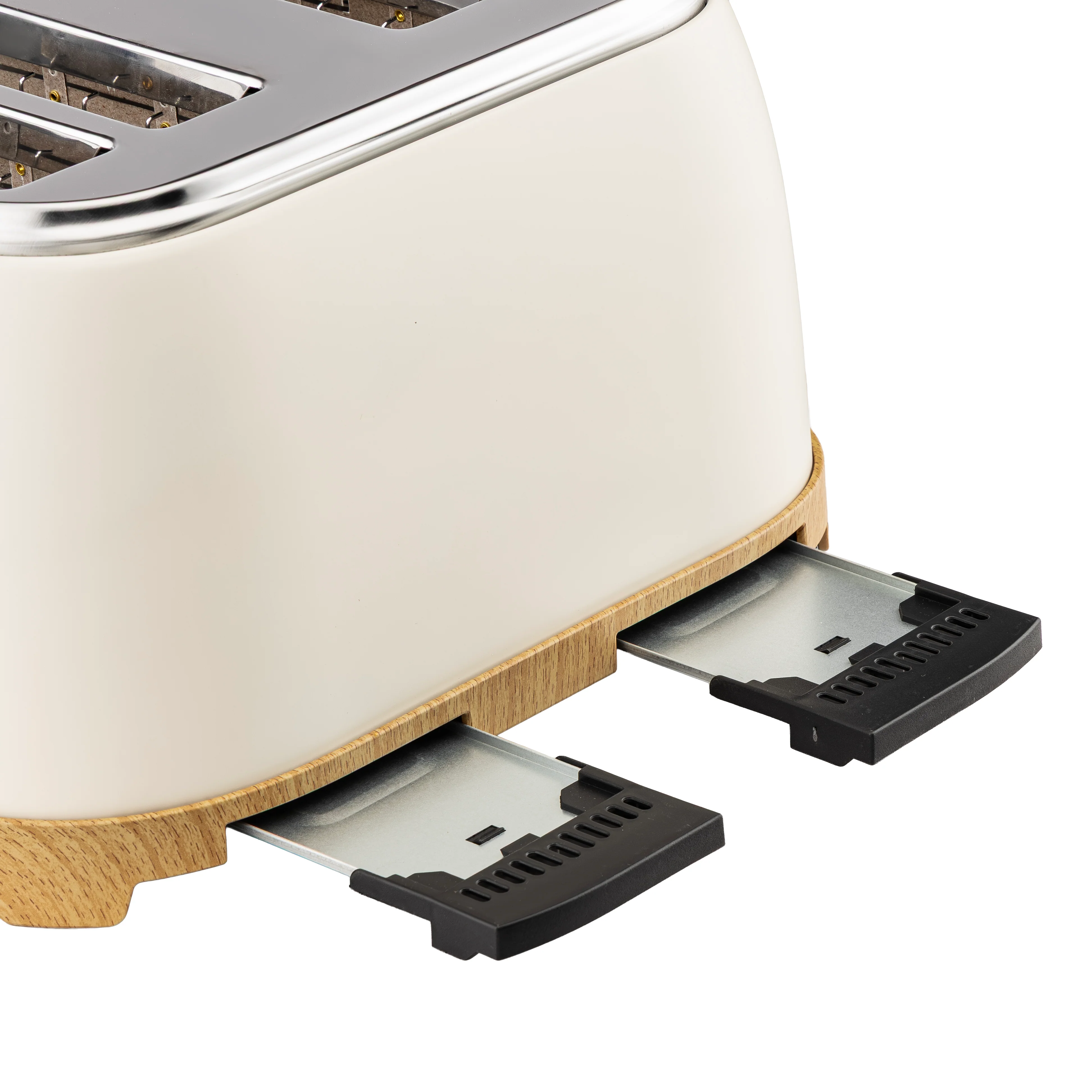 Geepas GBT36561UK-CR 4 Slice Toaster 1500W |  Wood Effect Design | Dual Controls | 6 Browning Levels | Defrost, Reheat & Cancel Function | Stylish NordiQ Collection - Image 5