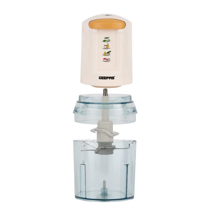 Geepas GC5477 Multi Chopper | 400W Powerful Copper Motor, 0.5L Capacity Bowl, Stainless Steel Double Blades, Safety Lock System | Compact Design, White, 2-Year Warranty - Image 3