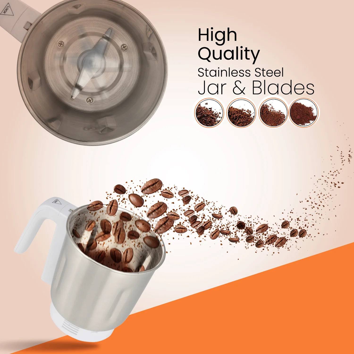 Geepas GCC6105 Food Processor | 450W |  Overheat Protection | Stainless Steel Bowl & Cutting Blade| Pulse Control | Grinder for Spices, Coffee Beans, Nuts & Dried Fruits - Image 3