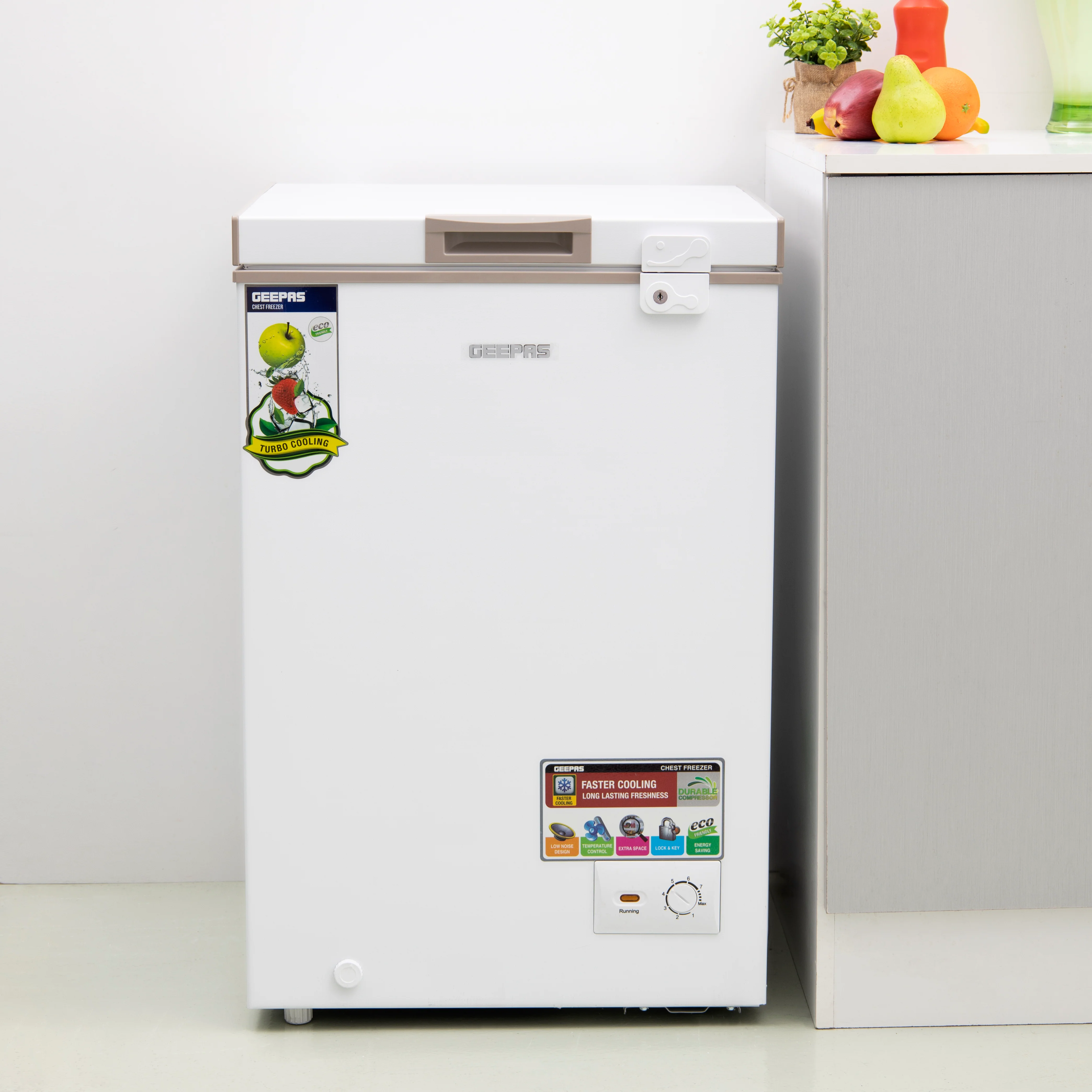 Geepas GCF1206WAH Chest Freezer |120L Compact Deep Freezer | Energy-Efficient Cooling System | Adjustable Thermostat| Low Noise Operation| Durable Build | 1-Year Warranty - Image 2