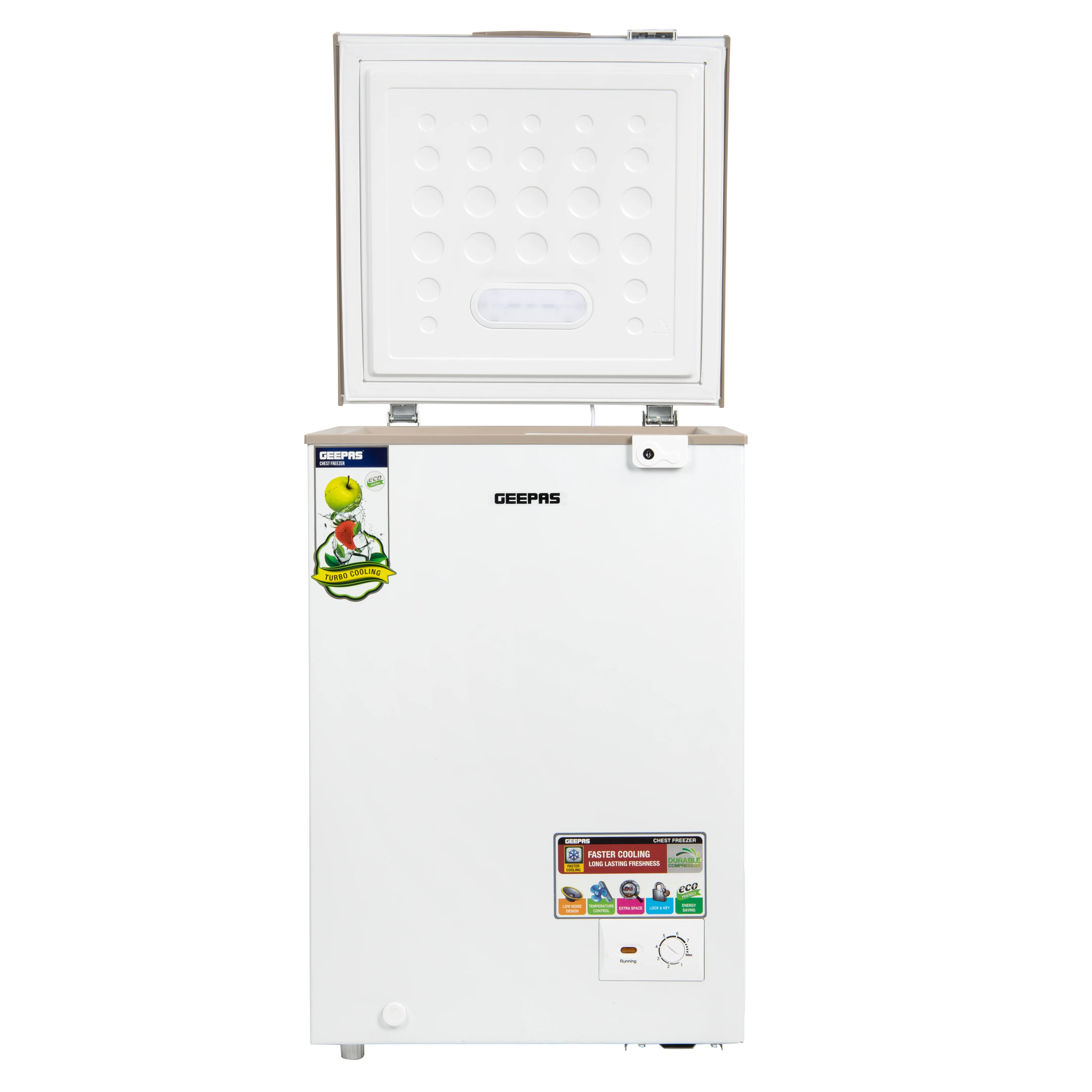 Geepas GCF1206WAH Chest Freezer |120L Compact Deep Freezer | Energy-Efficient Cooling System | Adjustable Thermostat| Low Noise Operation| Durable Build | 1-Year Warranty - Image 3