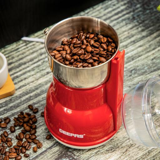 Geepas GCG5440 Coffee Grinder | 250W Motor with Overheat Protection| Strong Stainless Steel Cutting Blades| Unique Design | Ideal for Spices, Nuts, etc | 2 Years Warranty - Image 4