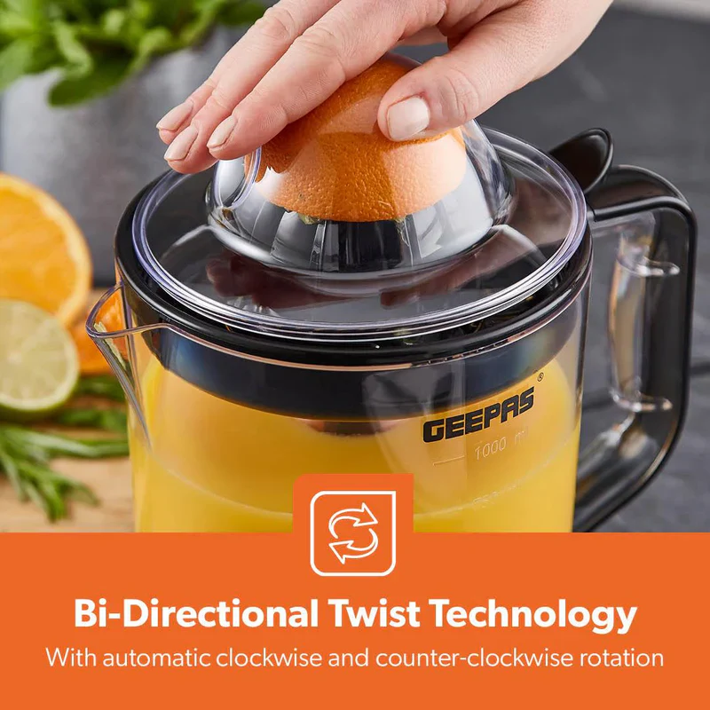 Geepas GCJ9900 Citrus Juicer | 1.0L Large Capacity | Two-Way Rotation for Maximum Extraction | Durable Copper Motor | 25W Power | Easy to Clean |  2 Years Warranty - Image 4