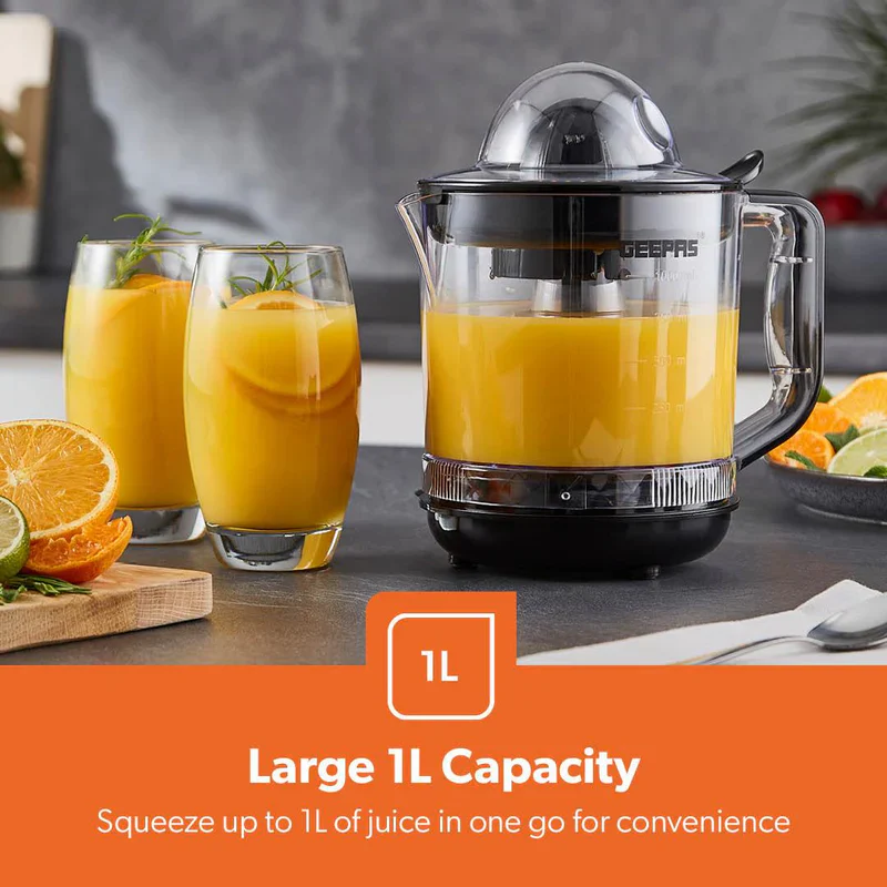 Geepas GCJ9900 Citrus Juicer | 1.0L Large Capacity | Two-Way Rotation for Maximum Extraction | Durable Copper Motor | 25W Power | Easy to Clean |  2 Years Warranty - Image 8