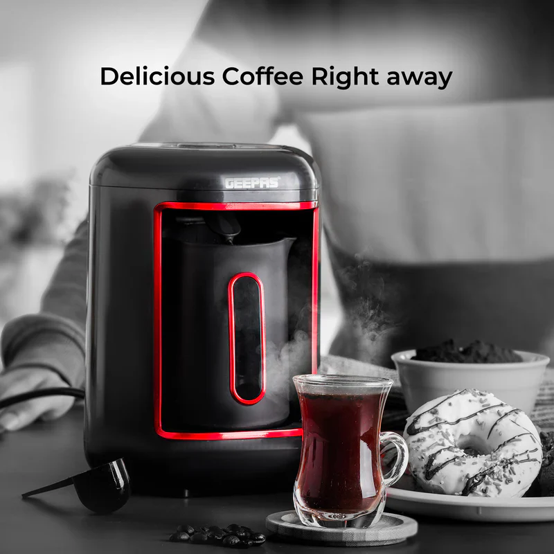Turkish Coffee Maker, Overflow Prevention System, GCM41515|Plastic Materials with Stainless Steel Heat Plate | 4 Cups Coffee Maker with Sound Alarm System & Auto-Shut Off - Image 3