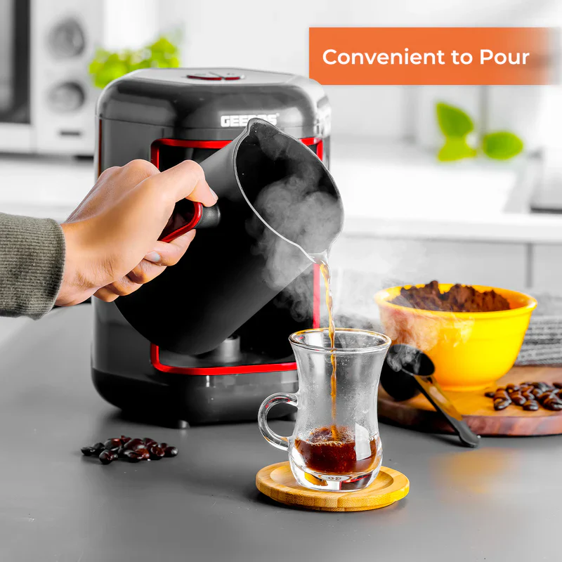 Turkish Coffee Maker, Overflow Prevention System, GCM41515|Plastic Materials with Stainless Steel Heat Plate | 4 Cups Coffee Maker with Sound Alarm System & Auto-Shut Off - Image 6