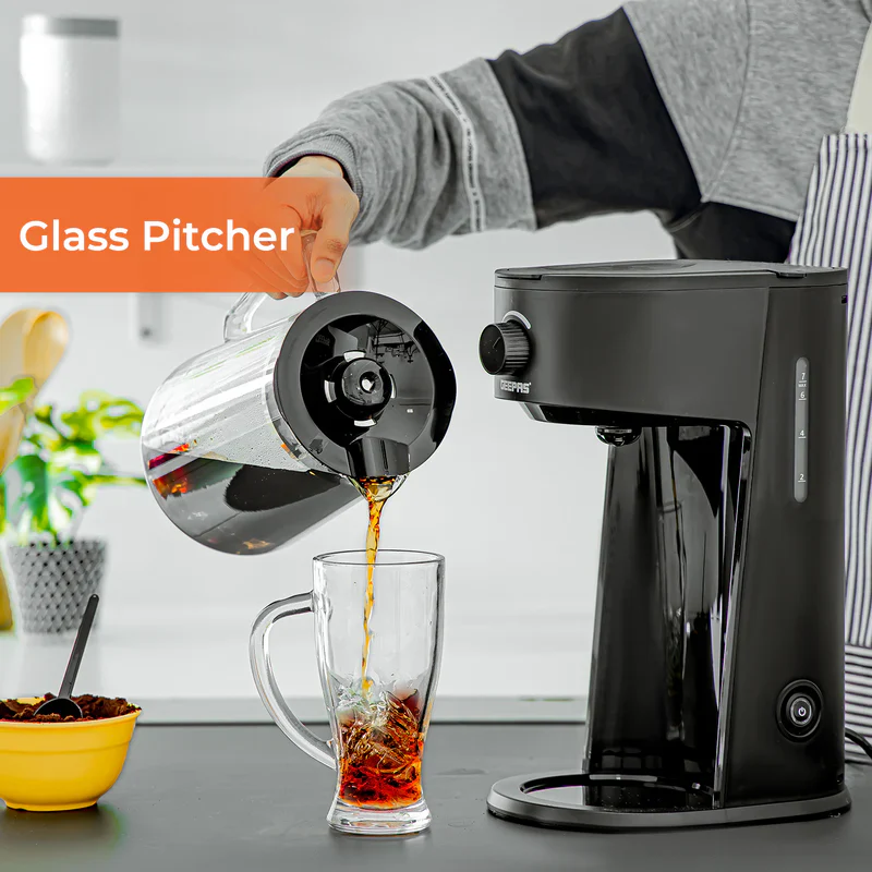 Geepas GCM41516 Ice Tea & Coffee Maker | 2.5L Jar Capacity & 875ml Water Tank | 700W Power | Auto Power-Off, Brew Strength Control, Nylon Filter | Easy to Use & Clean - Image 3