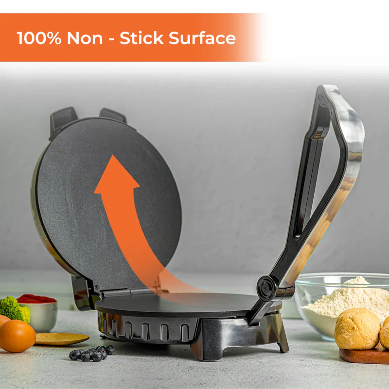 Geepas GCM6125 10 Inch Chapathi Maker | 1200W Roti Maker with Non-Stick Plates| Automatic Temperature Control | Overheat Protection | Easy to Clean | 2-Year Warranty - Image 3