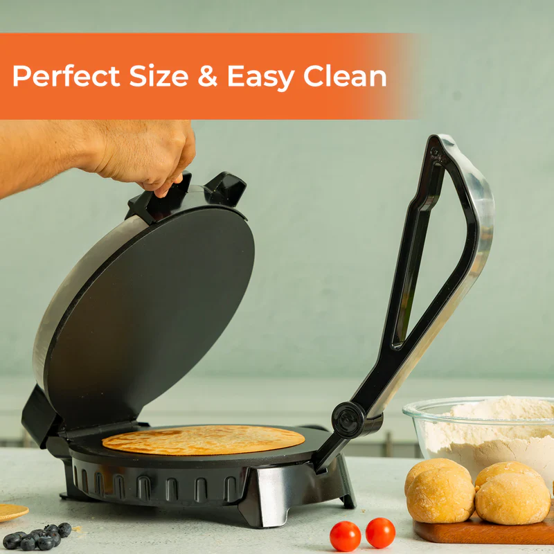 Geepas GCM6125 10 Inch Chapathi Maker | 1200W Roti Maker with Non-Stick Plates| Automatic Temperature Control | Overheat Protection | Easy to Clean | 2-Year Warranty - Image 5