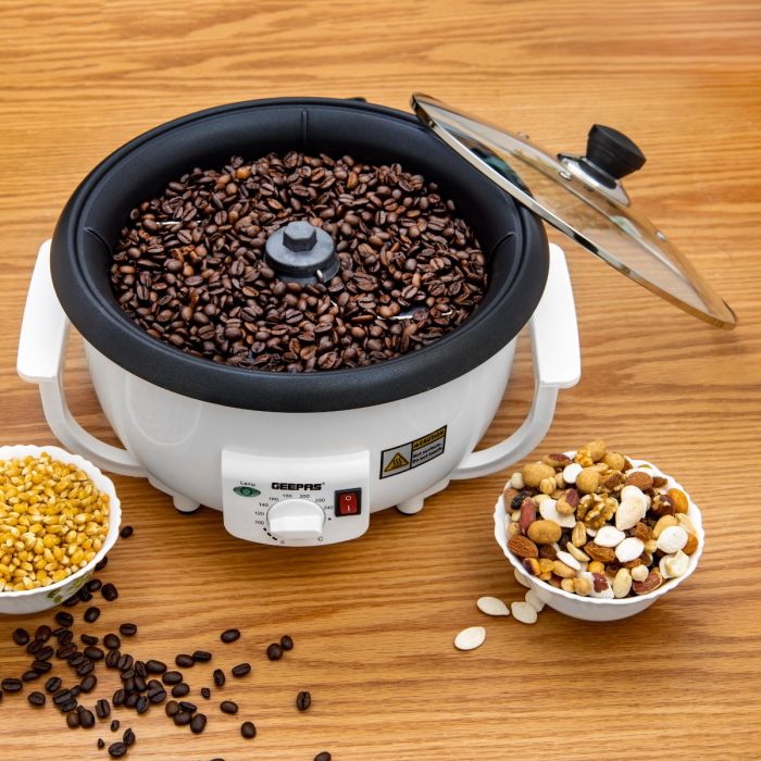 Geepas GCR63038 Coffee Roaster | 750g Large Capacity Coffee Bean Roaster with Thermostat Control|  800W Powerful Motor | Heat-Resistant Body & Durable Safe Design - Image 3
