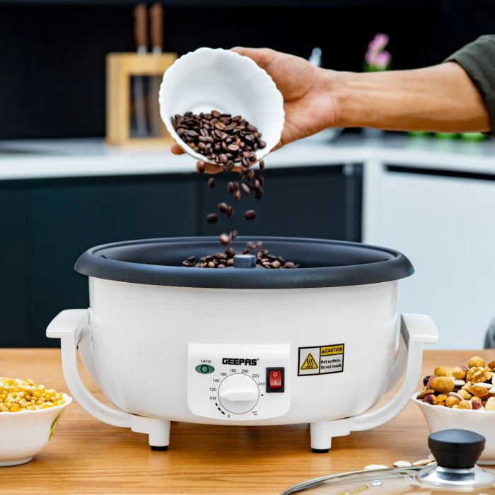 Geepas GCR63038 Coffee Roaster | 750g Large Capacity Coffee Bean Roaster with Thermostat Control|  800W Powerful Motor | Heat-Resistant Body & Durable Safe Design - Image 4