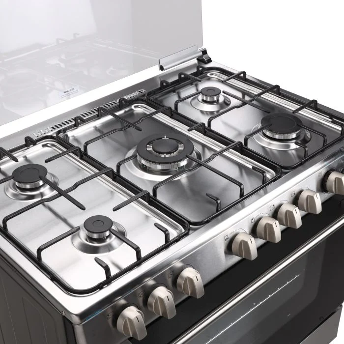 Geepas GCR9060NPSRC Cooking Range | 90x60cm | 5 Gas Burners| Electric Ignition| Oven Lamp| Timer & Rotisserie| Stainless Steel Housing| Double Glass Door| 1 Year Warranty - Image 7