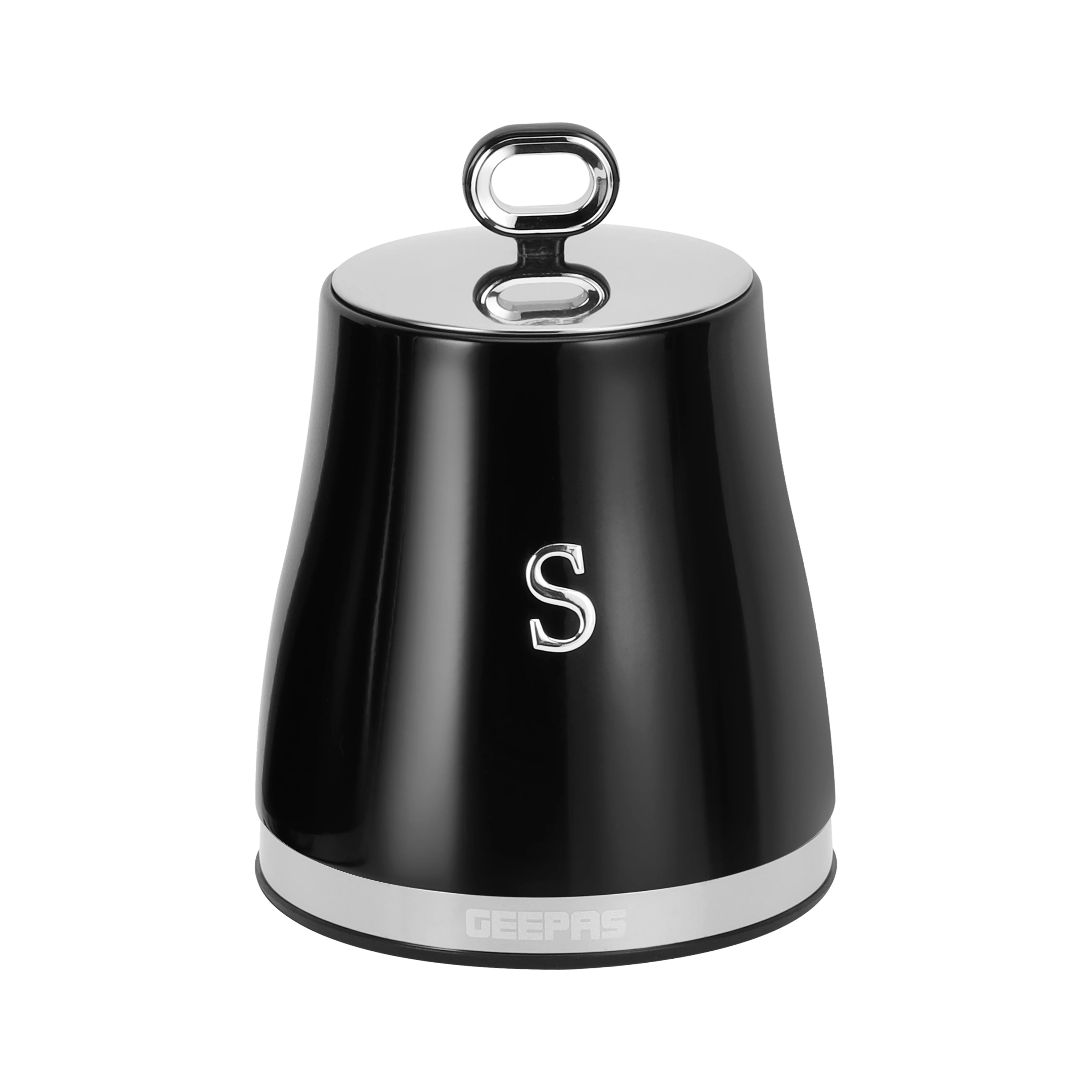 Geepas GCS63082UK-BK 3PCS Kitchen Canisters Set | Airtight Carbon Steel Storage Jars | Silicone Seal | Stainless Steel Lid | Perfect for Tea, Sugar & Coffee Storage - Image 3
