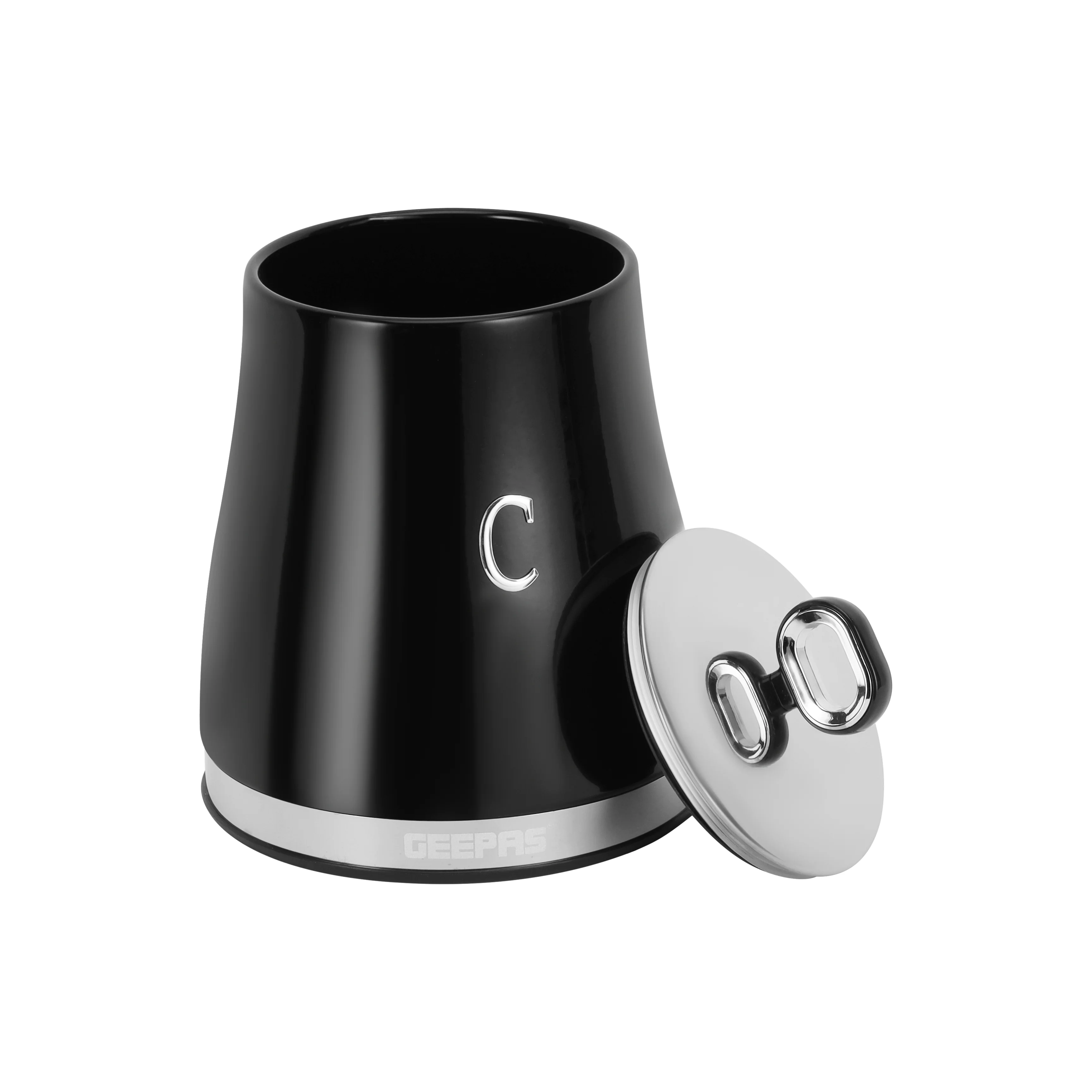 Geepas GCS63082UK-BK 3PCS Kitchen Canisters Set | Airtight Carbon Steel Storage Jars | Silicone Seal | Stainless Steel Lid | Perfect for Tea, Sugar & Coffee Storage - Image 5