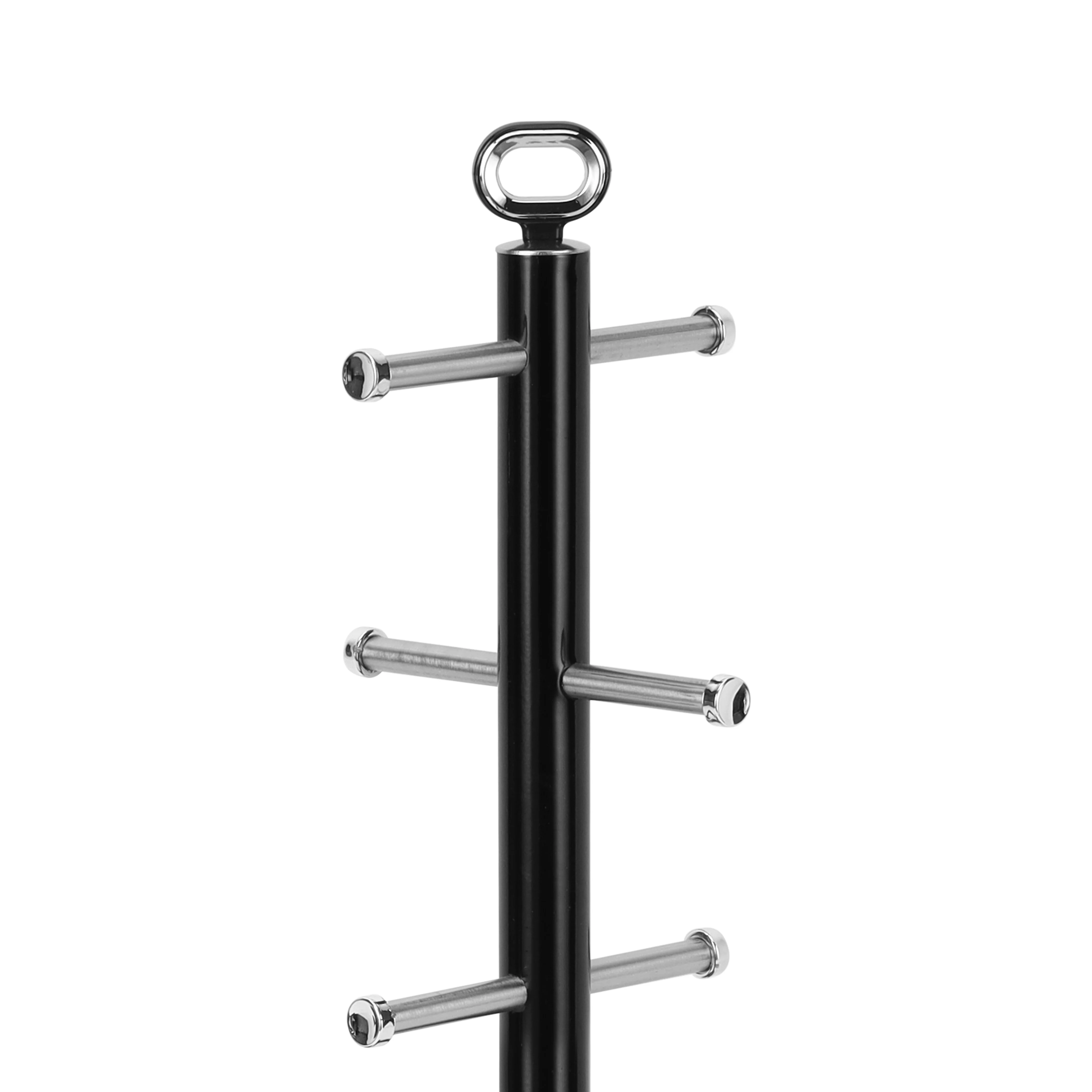 Geepas GCS63083UK-BK Mug Tree and Towel Pole | Carbon Steel Free-Standing Mug Holder & Kitchen Roll Stand | Non-Slip Base| Rust-Resistant Design for Modern Kitchens - Image 4