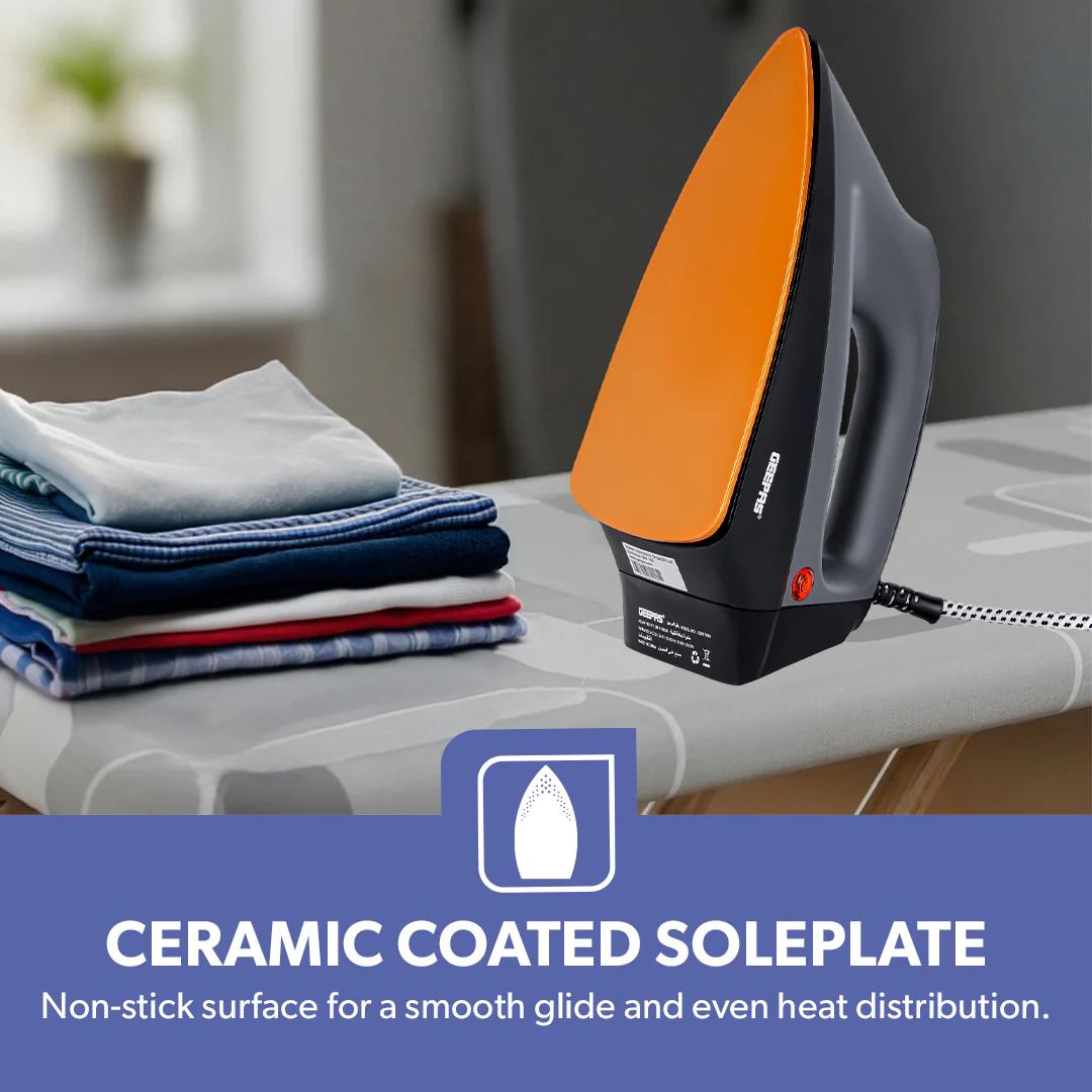 Geepas GDI2748 Heavy Duty Dry Iron | 1200W with Ceramic Coated Soleplate | Auto Cut-Off Thermostat| Adjustable Temperature Control for Safe & Smooth Ironing at Home - Image 3