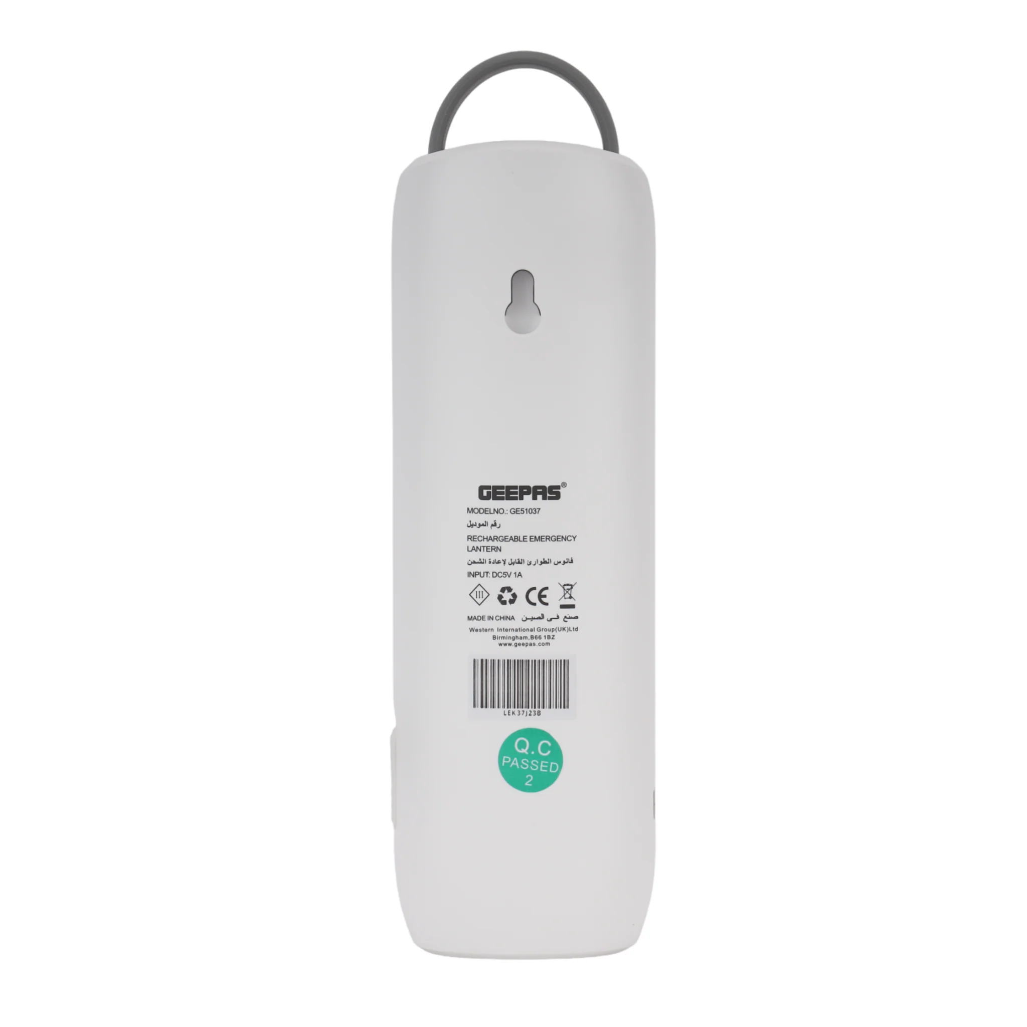 Geepas GE51037 Rechargeable Emergency Lantern | 30 LED Lights | 1200mAh Lithium Battery | USB Charging | Full Charge Indicator | Perfect  for Home & Outdoor Use - Image 3