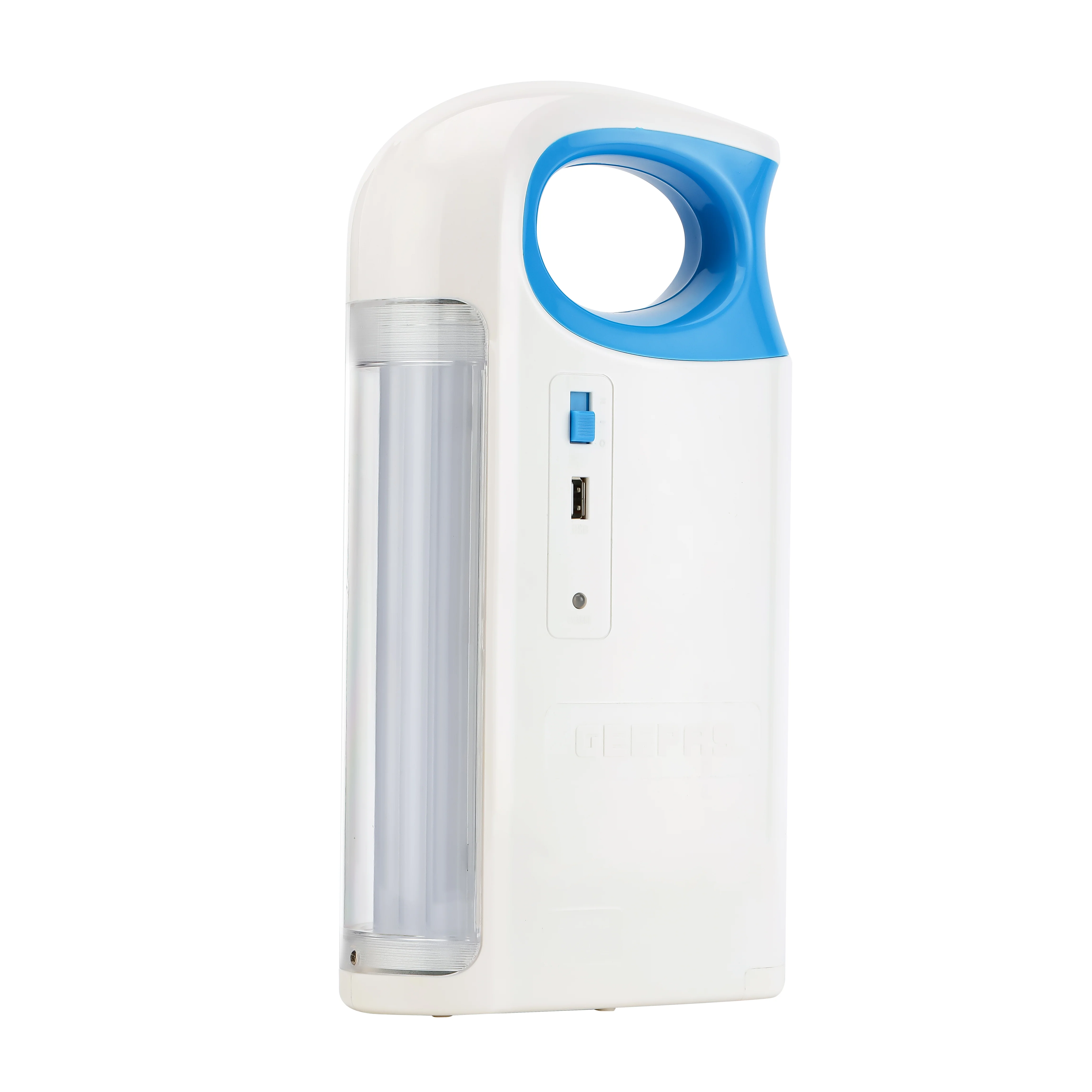 Geepas GE53028 High Brightness Rechargeable Emergency Lantern | 60 High Bright LEDs| 6V Lead-Acid Battery| USB Mobile Charging & Unbreakable PC Glass| 2 years warranty