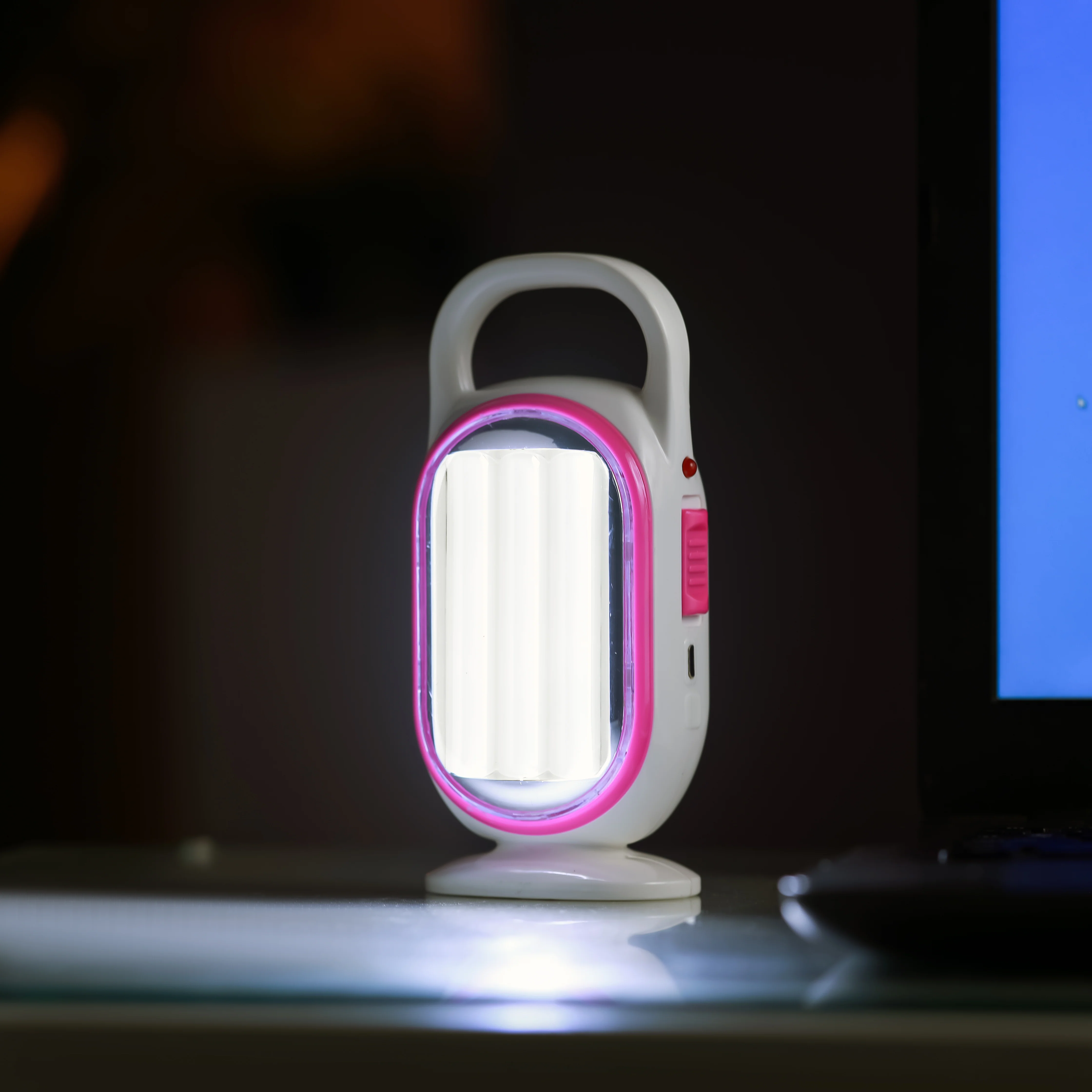 Geepas LED Emergency Lantern- GE53037| Energy Efficient Design, 27 Pieces Hi-Power LEDs, 5 Hours Working| Compact, Light-Weight Design| | Pink and White, 2 Years Warranty - Image 2