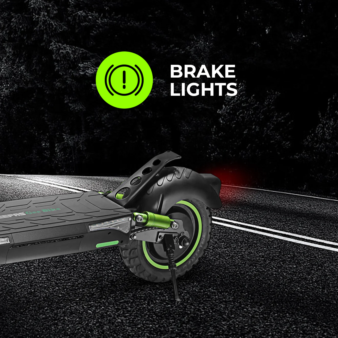 Geepas GEST63088 GeeBike Foldable 10-Inch Electric Scooter with Suspension | Adjustable Speed| Brake Lights| Front & Rear Suspension | 45Km/hr Speed | 1 year Warranty - Image 4