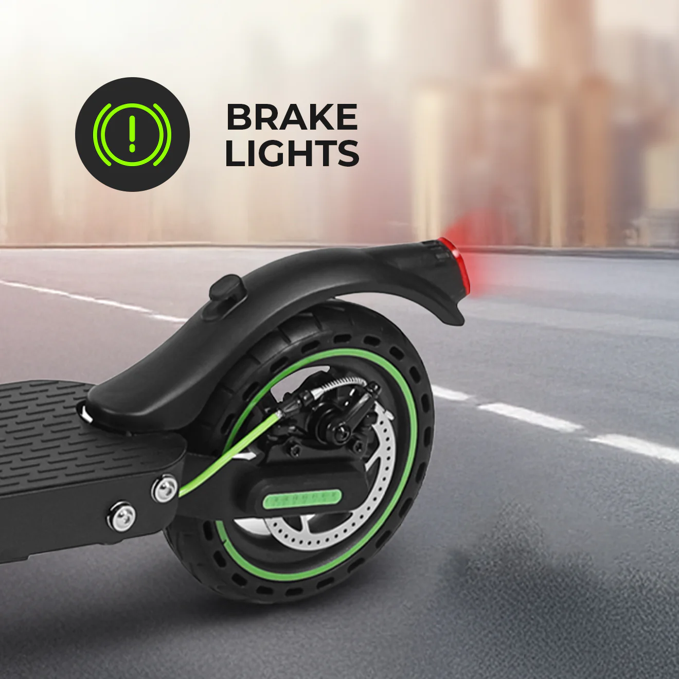 Geepas GEST63087 GeeBike 8.5-Inch Foldable Electric Scooter | Adjustable Speed| Rear Suspension| LED Display| Brake Lights| 30Km/hr Speed| Lightweight | 1 Year warranty - Image 3