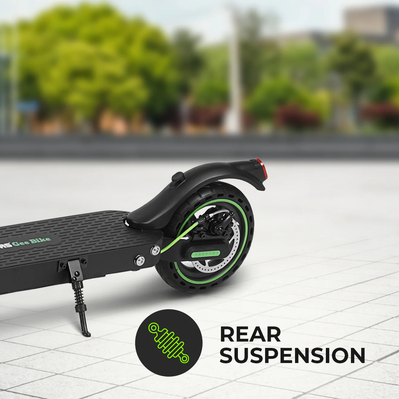 Geepas GEST63087 GeeBike 8.5-Inch Foldable Electric Scooter | Adjustable Speed| Rear Suspension| LED Display| Brake Lights| 30Km/hr Speed| Lightweight | 1 Year warranty - Image 5
