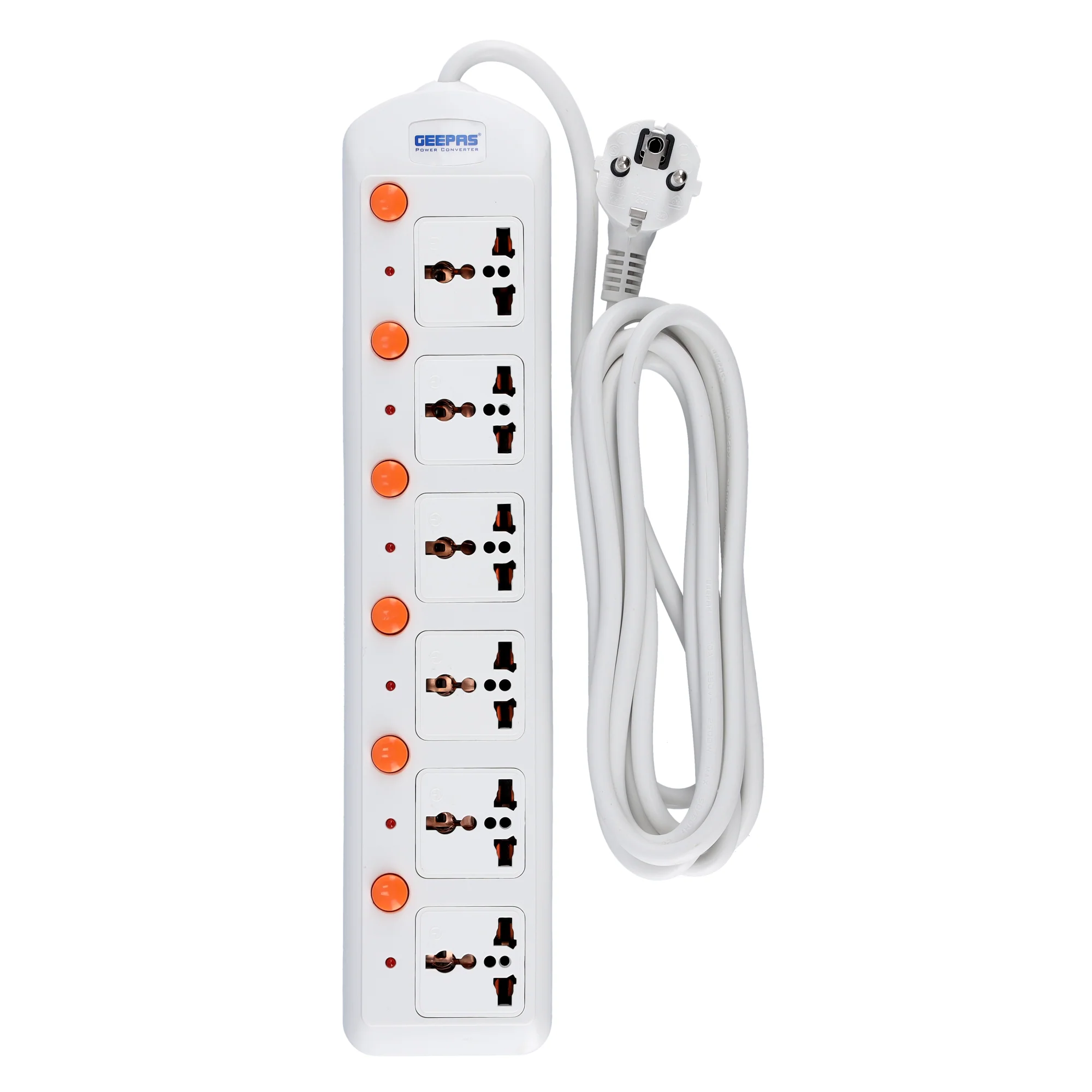 Geepas 6 Way Extension Board VDE Plug with  Individually On/Off Switch- Power Extension Socket -Multi Plug Power Cable - Image 3
