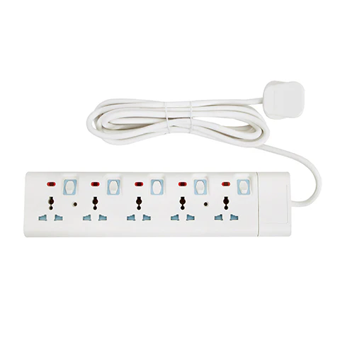 Geepas 5 Way Extension Socket 13A | 4 Power Switches with LED Indicators, 3m Extra Long Cord, Overcurrent Protection, Ideal for Home, Office & Electronic Devices - Image 2