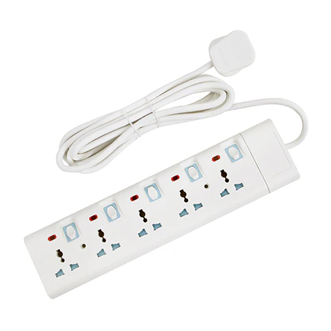 Geepas 5 Way Extension Socket 13A | 4 Power Switches with LED Indicators, 3m Extra Long Cord, Overcurrent Protection, Ideal for Home, Office & Electronic Devices - Image 3
