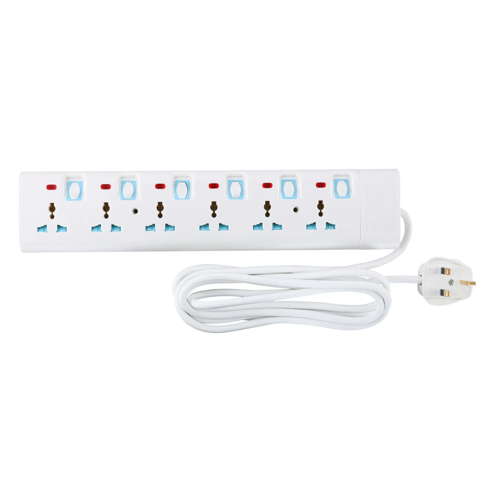 Geepas GES4093 6-Way Extension Socket | Individual Switches | 3m Heavy-Duty Power Cord | 13A Overcurrent Protection | Fireproof Body & UK Fused Plug | 2-Year Warranty - Image 4