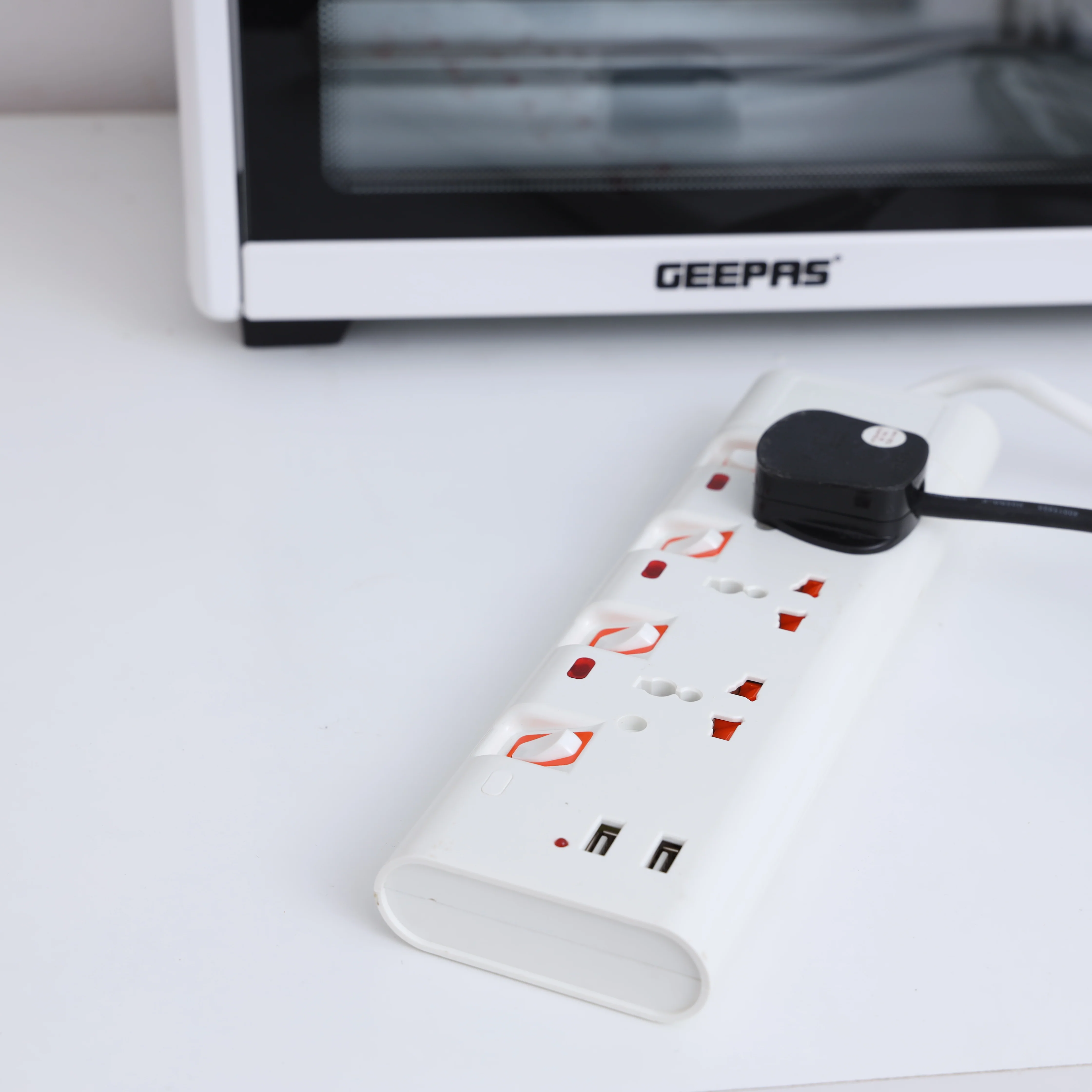 Geepas 3 Way Extension Socket with 2 USB Port - 4 Led Indicators with Power Switches | Extra Long 3m Cord, Over Current Protected | Ideal for All Electronic Devices - Image 4