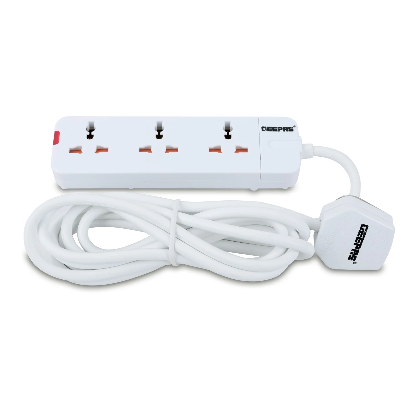 Geepas 3 Way Extension Socket 13A | Multiple Device Charging with Child Safety Covers, 3m Extra Long Cord, Over Current & Fire Protection | Ideal for Home & Office - Image 2