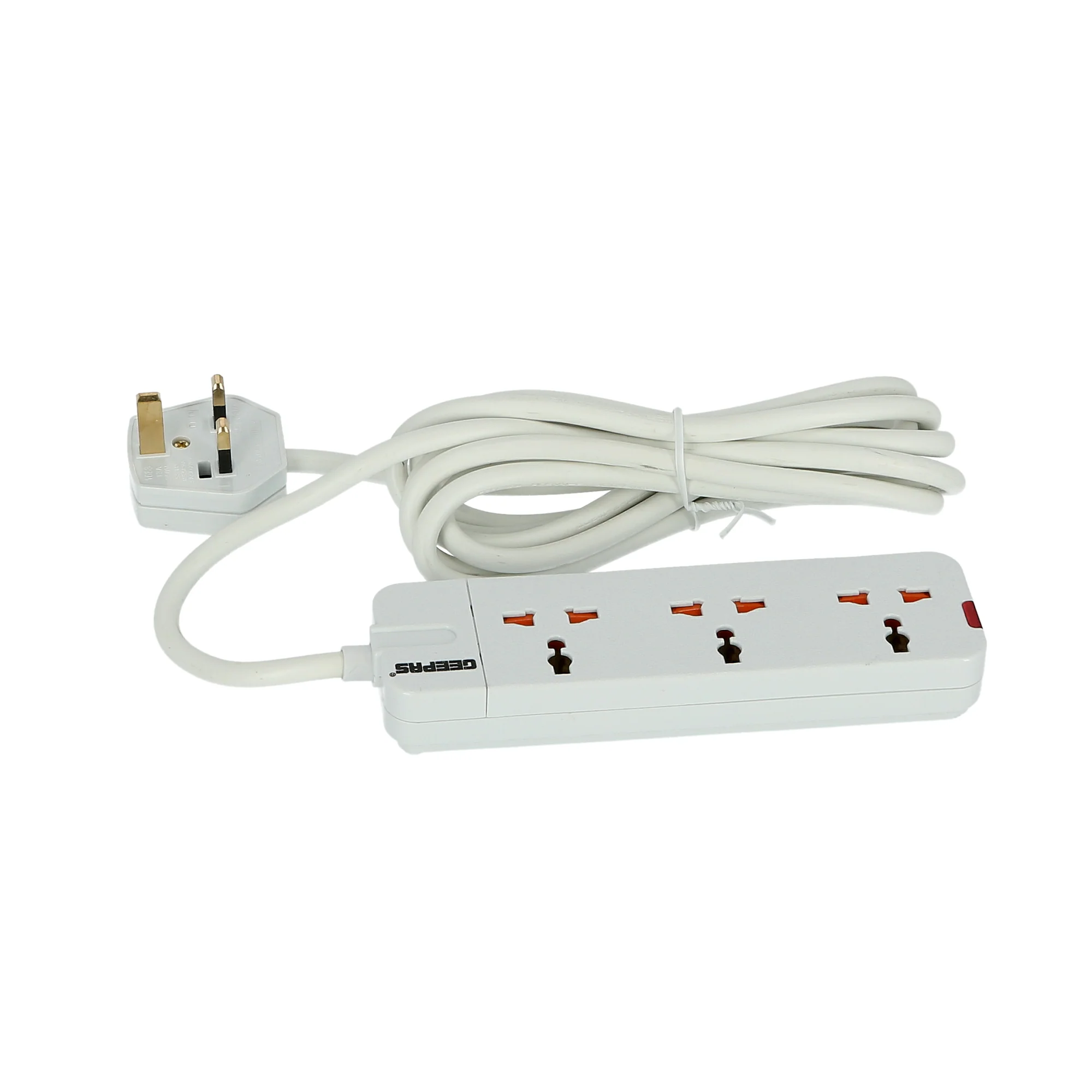 Geepas 3 Way Extension Socket 13A | Multiple Device Charging with Child Safety Covers, 3m Extra Long Cord, Over Current & Fire Protection | Ideal for Home & Office - Image 3