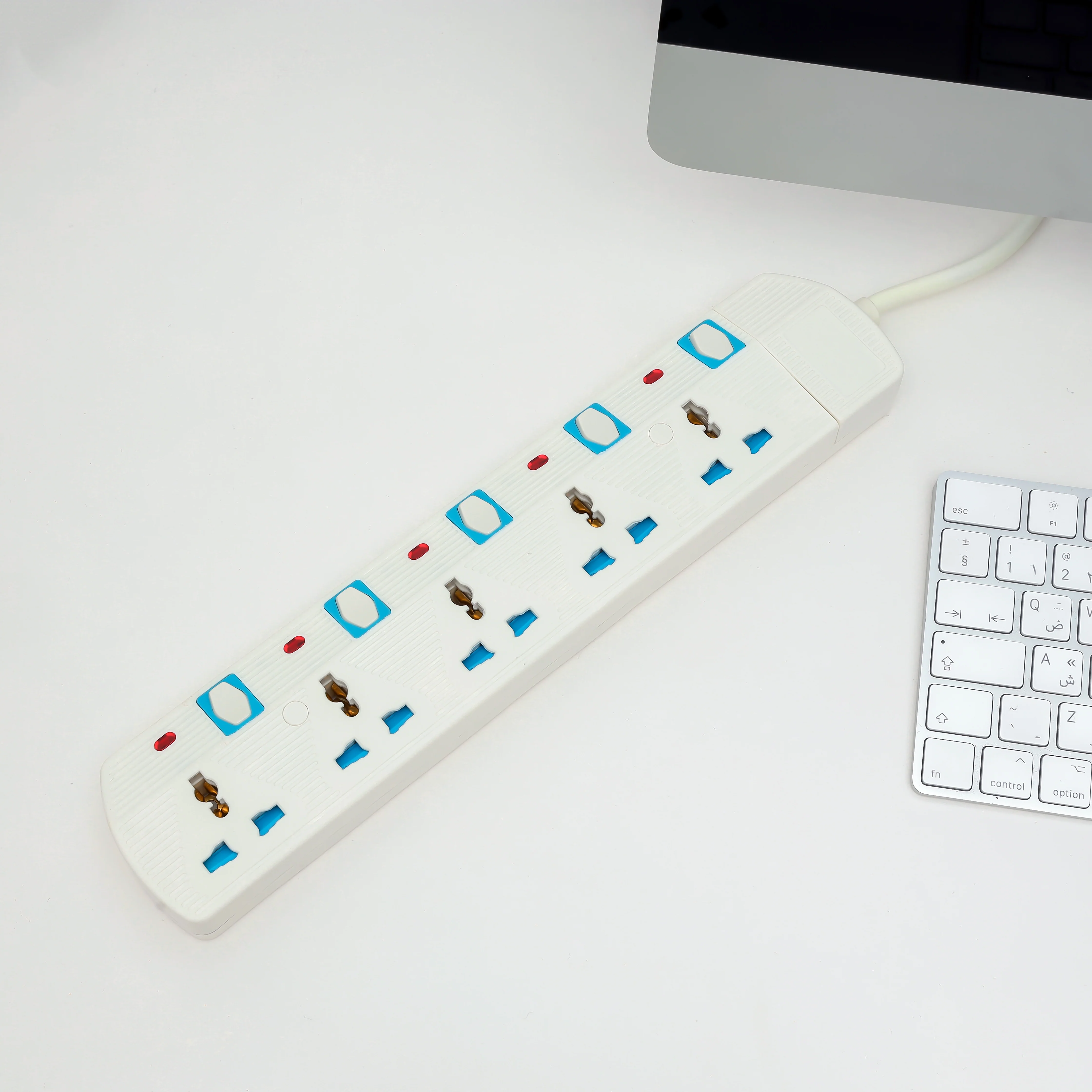 Geepas 5 Way Extension Socket | 5 LED Indicators with Individual Power Switches | Extra Long 5m Cord | Over Current Protection | Suitable for All Electronic Devices - Image 3