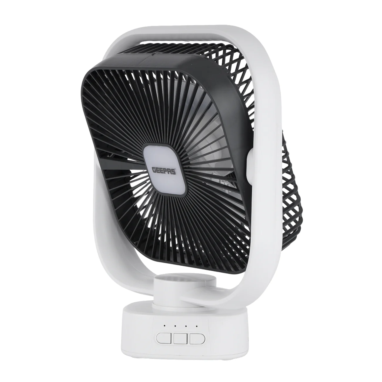 Geepas GF21122 8-Inch Oscillating LED Table Fan | Rechargeable AC/DC Function| 2x1500mAh Lithium Battery| Two-Level LED Light| 9 Hours Working Time| 2 Years Warranty - Image 4