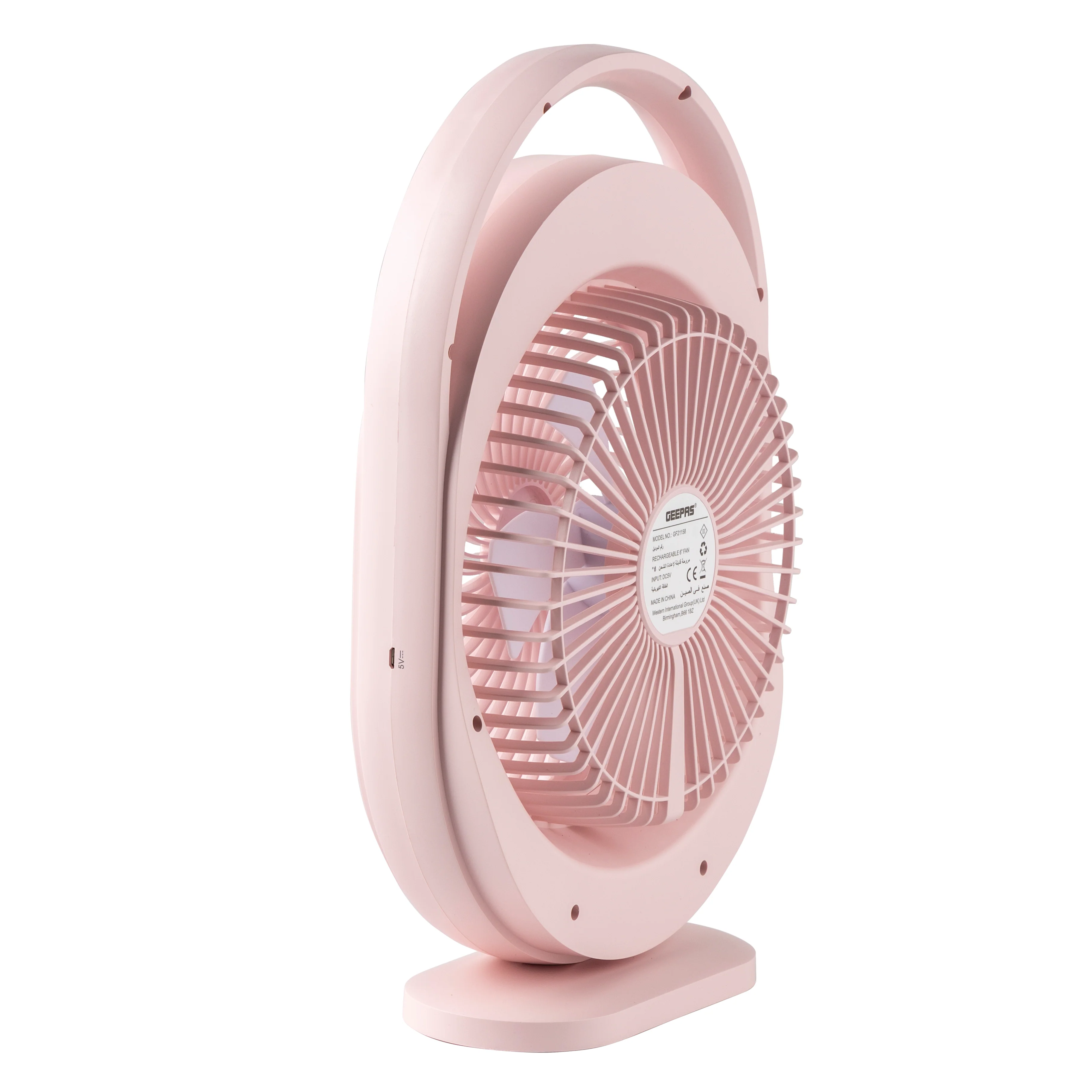 Geepas GF21158 Rechargeable 6 Inch Fan | 4500mAh Battery | 12H Working Time| 3-Speed Control| LED Night Light | Low Noise | Compact & Lightweight | 2 Years Warranty - Image 4