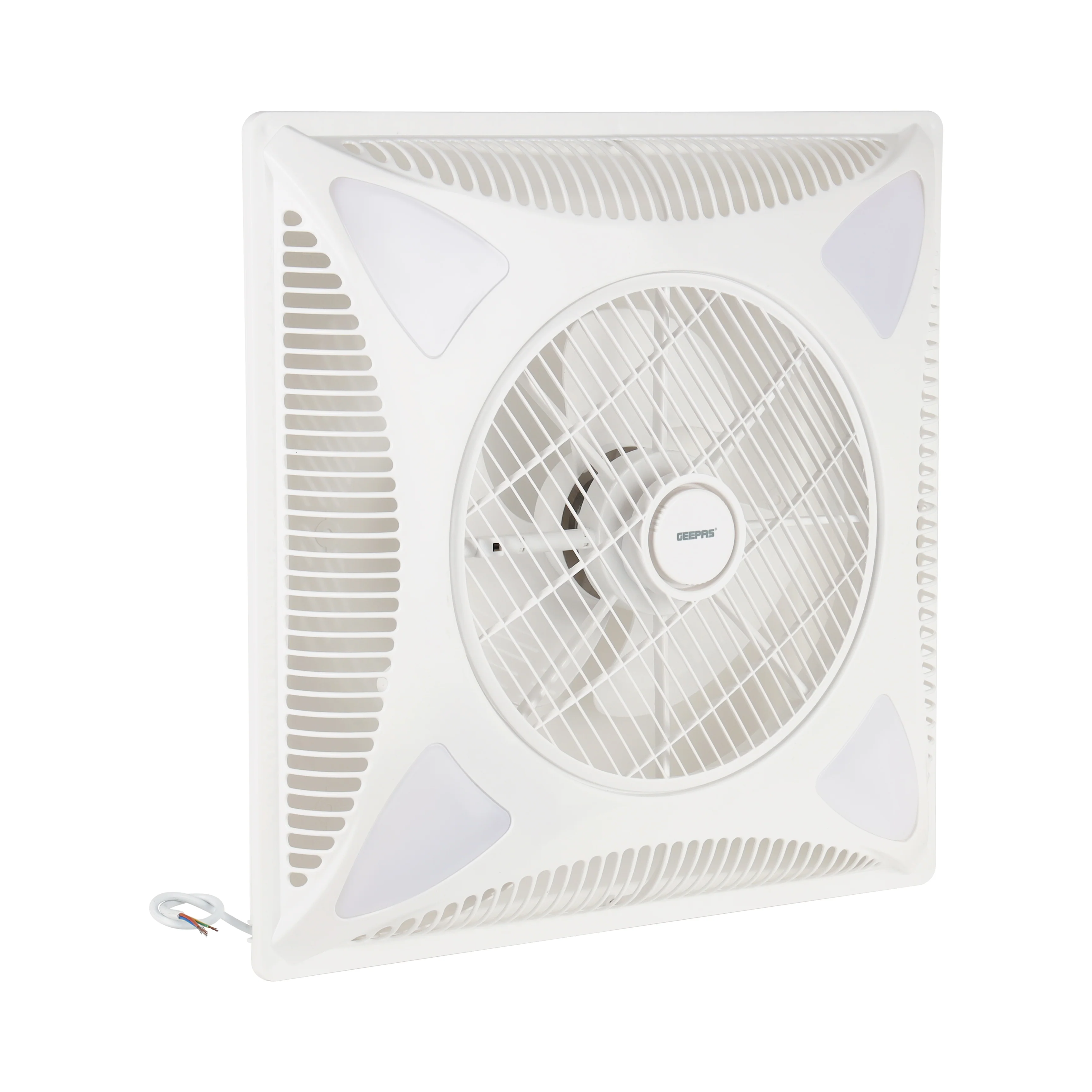Geepas Grid Fan-GF21200/Comes with Inbuilt LED, 14-inch Size, LED Inbuilt, 3-Speed Control, 1230 RPM, Remote Control/ ABS Durable Material,  White Color, 2 Years Warranty - Image 2