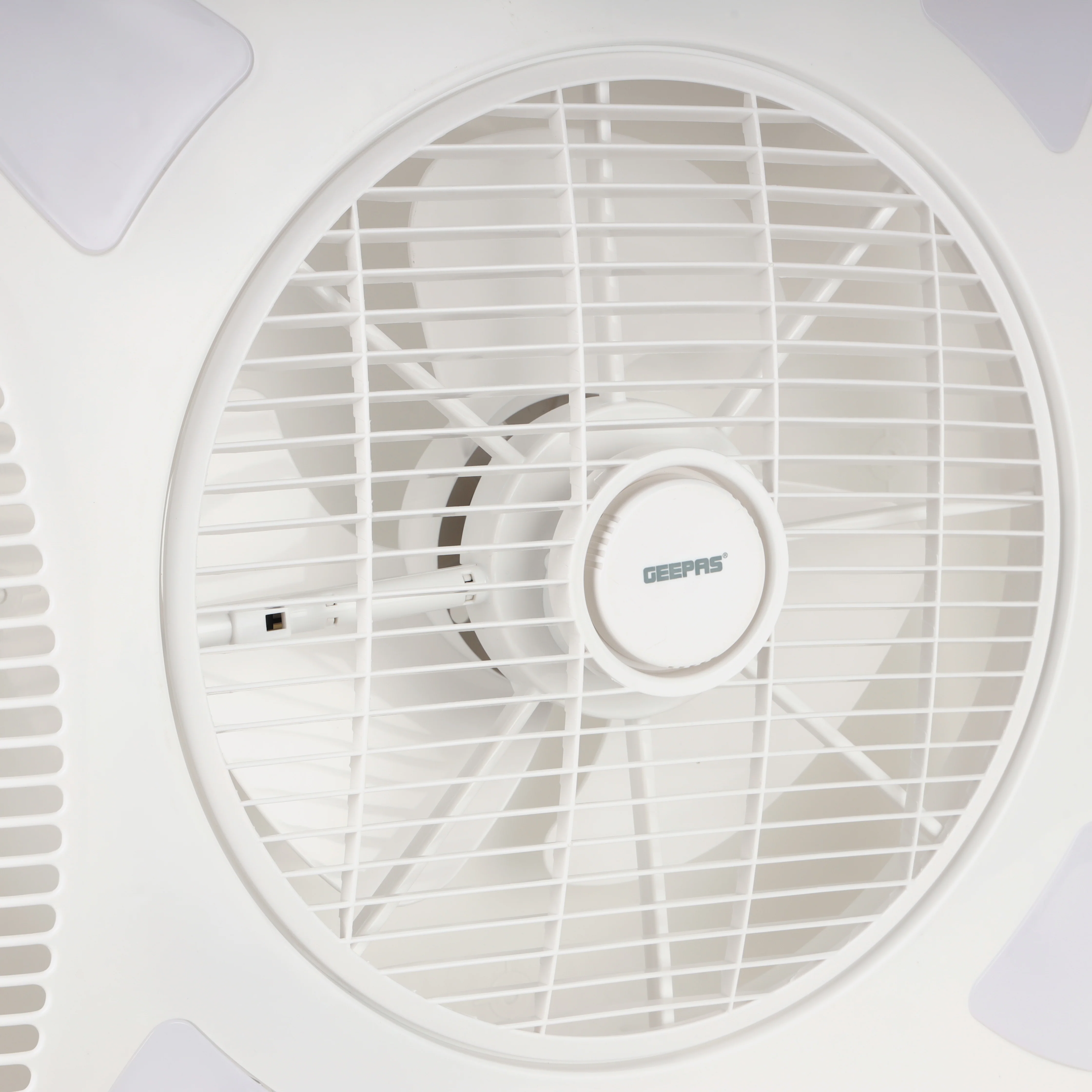 Geepas Grid Fan-GF21200/Comes with Inbuilt LED, 14-inch Size, LED Inbuilt, 3-Speed Control, 1230 RPM, Remote Control/ ABS Durable Material,  White Color, 2 Years Warranty - Image 3