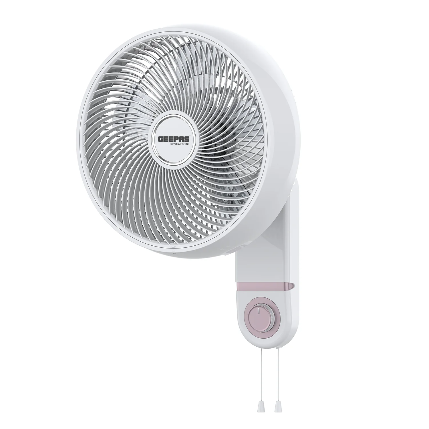 Geepas GF21203 14" Wall Fan | Korean Style, 3-Speed Controls, Pull Cords, Wide Angle Oscillation, 60W Motor, High Performance, White, 2-Year Warranty - Image 3