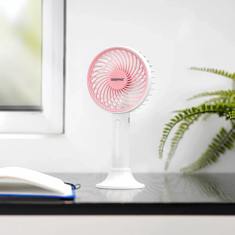 Geepas GF21206 4-Inch Rechargeable Handy Fan | Portable Personal Fan with Powerful Motor| 3 Speed Settings| USB Charging| Long Battery Life| Lightweight| 2 Years Warranty - Image 2