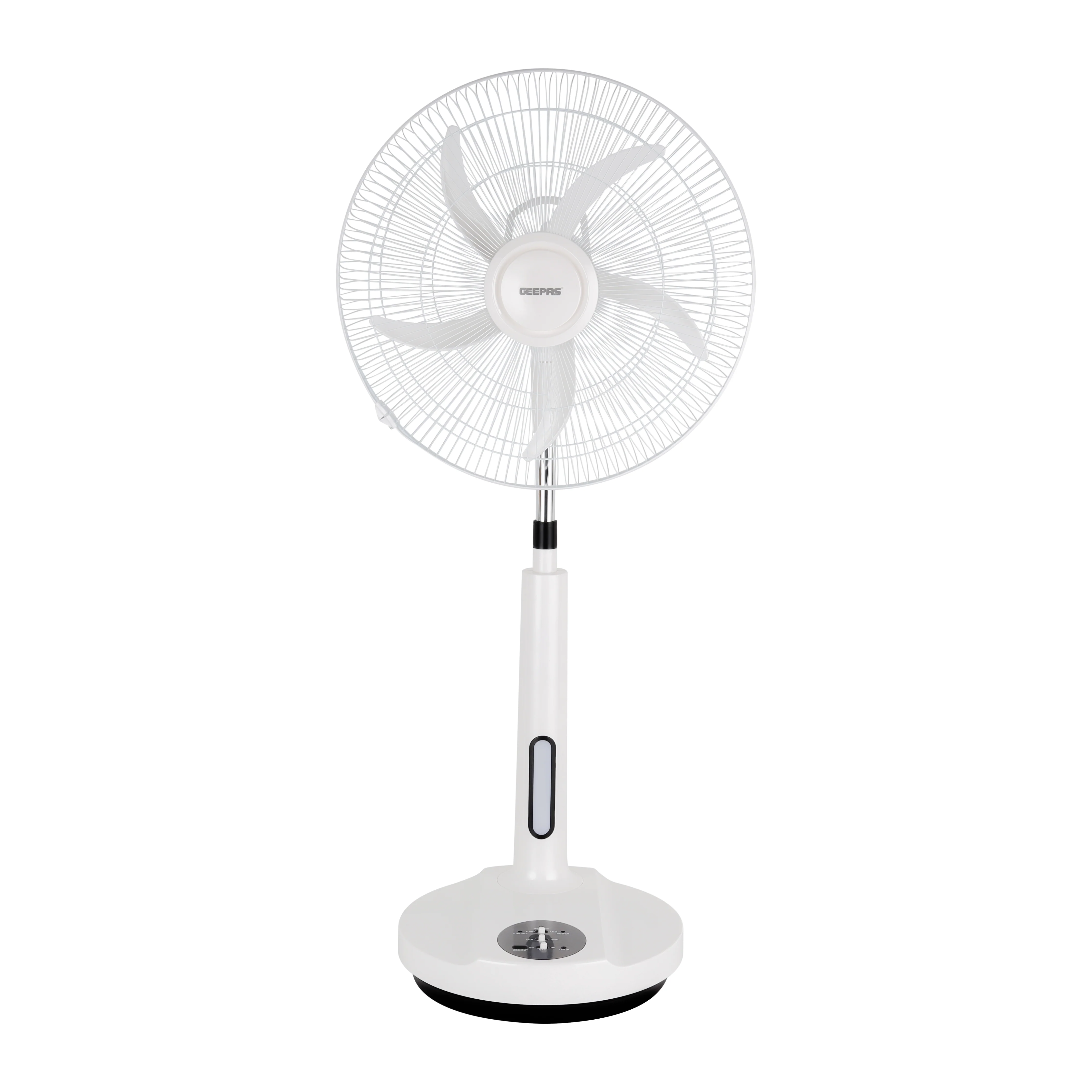 Geepas GF21219 18 Inch Rechargeable Stand Fan | Remote Control | Solar Input |LED Night Light| Powerful Motor for Home Backup Cooling Use During Power Cuts Daily Use - Image 2