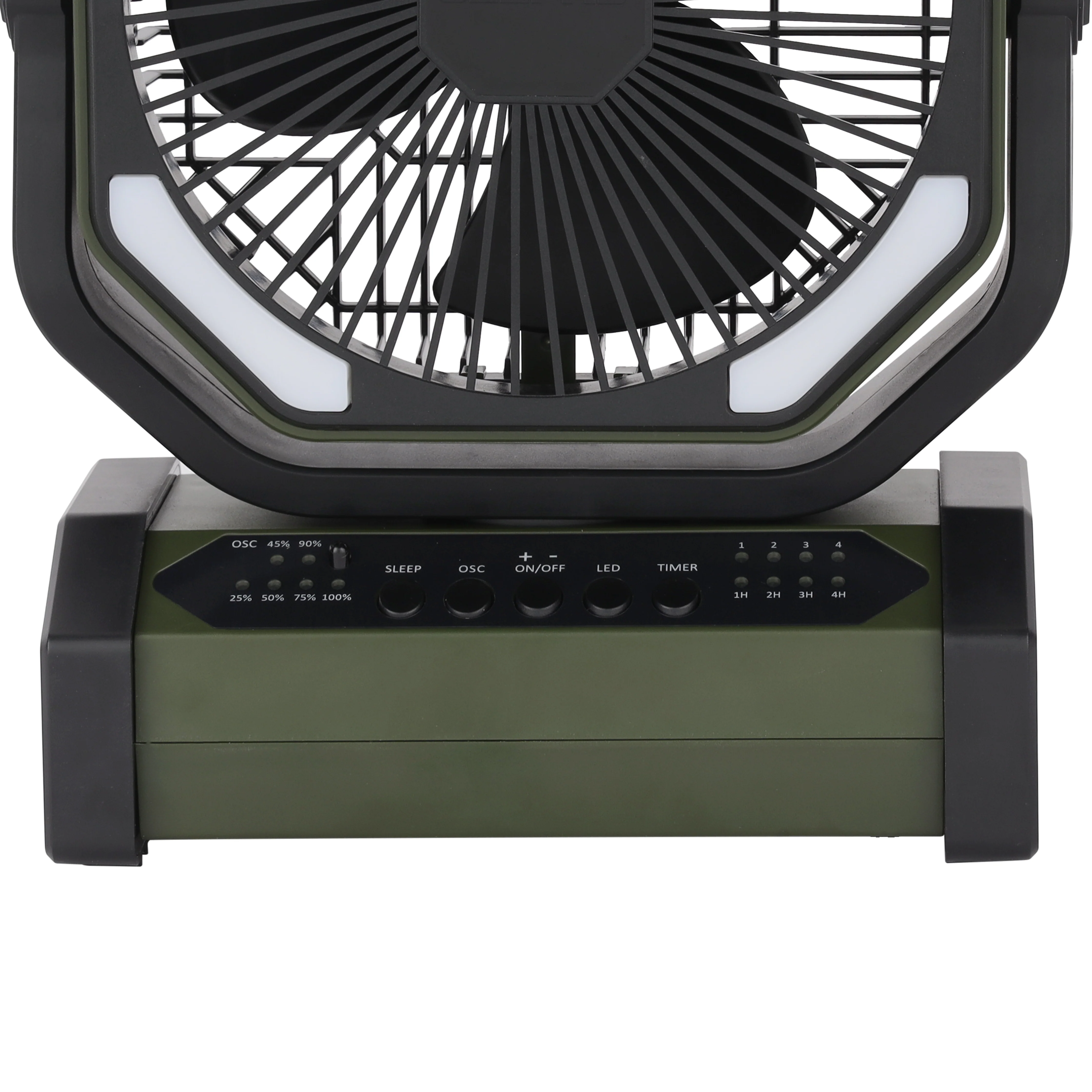 Geepas 8" Rechargeable Fan with LED Light GF21220 |10000mAh Battery, Up to 30H Working Time, Powerful Cooling, Oscillation Function, Remote Control, 2Year Warranty, Black - Image 4