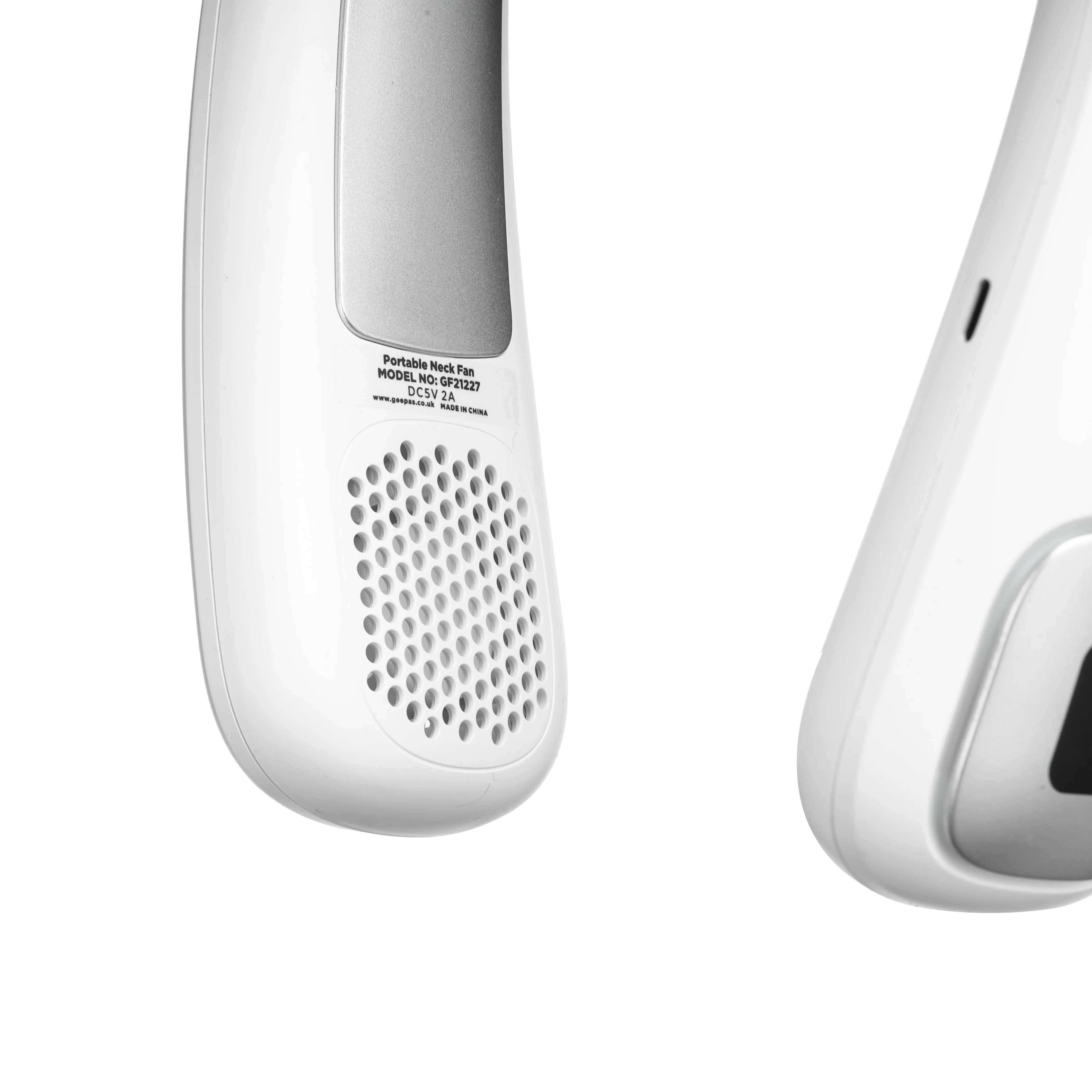 Geepas Portable Neck Fan- GF21227/ 6 H Working Time, 3 Speed Levels/Digital Display, Lightweight, Indoor and Outdoor Use/ Silent, Safe and Secure/ White, 2 Years Warranty - Image 4