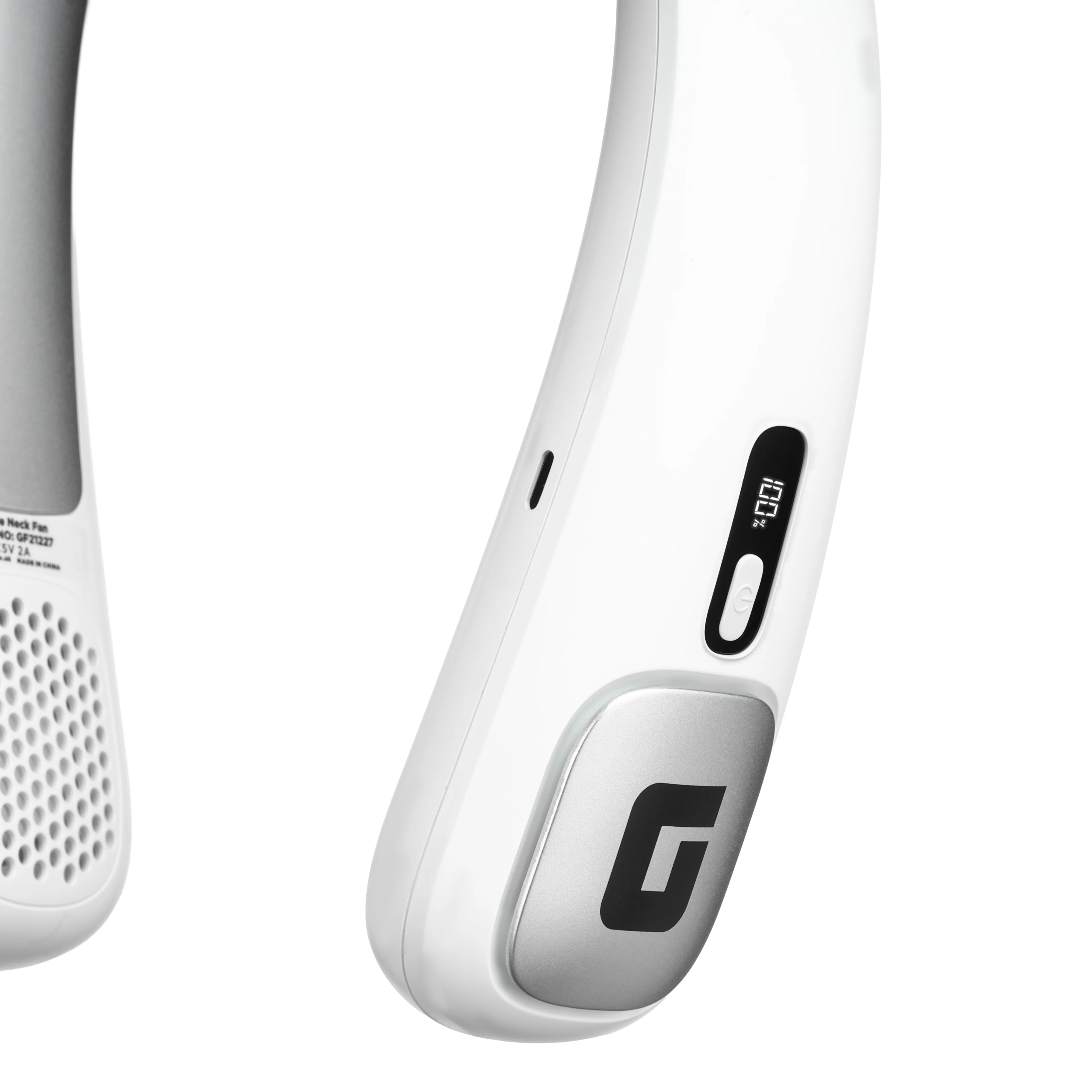 Geepas Portable Neck Fan- GF21227/ 6 H Working Time, 3 Speed Levels/Digital Display, Lightweight, Indoor and Outdoor Use/ Silent, Safe and Secure/ White, 2 Years Warranty - Image 5