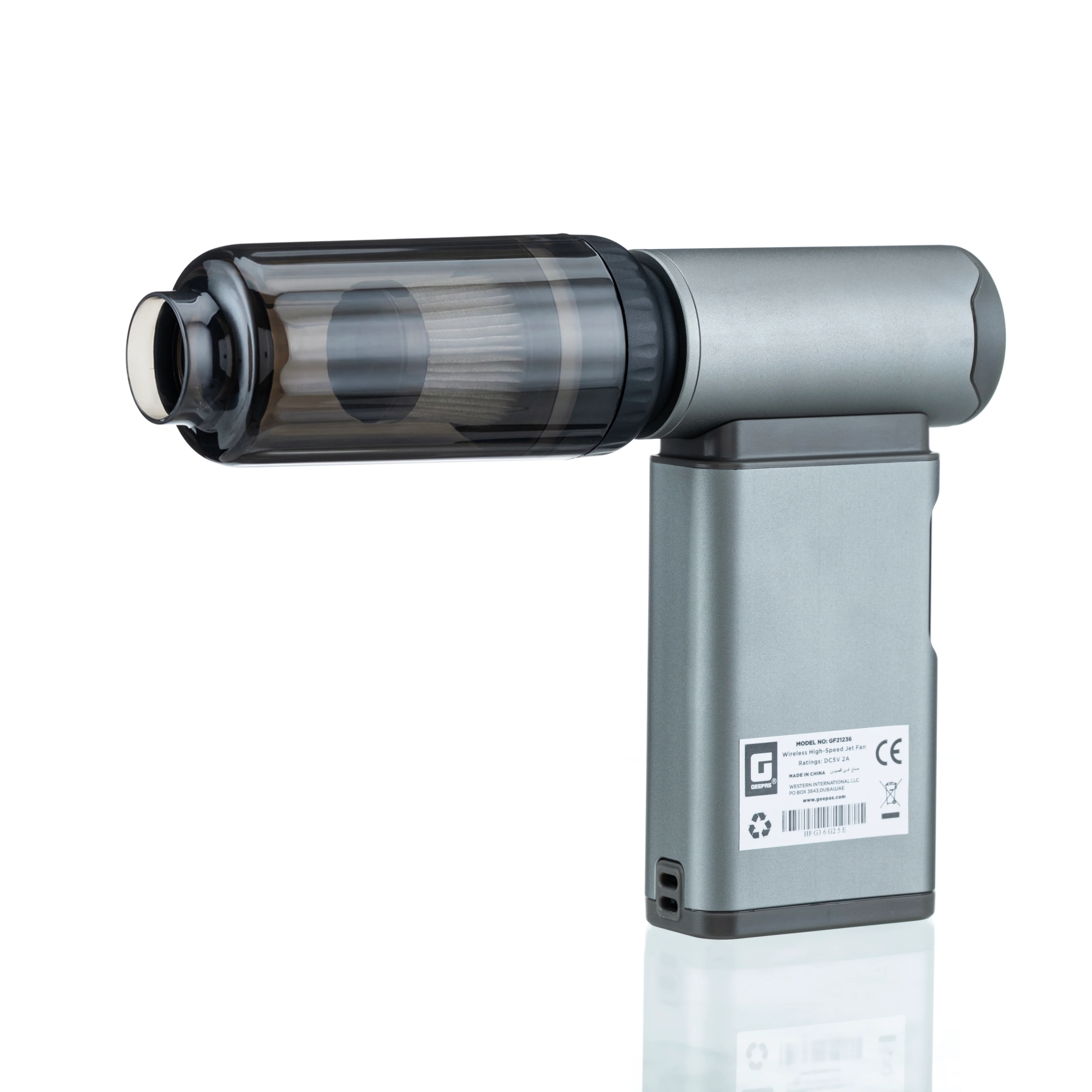 Geepas GF21236 Wireless High-Speed Jet Fan| 90000 RPM Powerful Cleaning Performance| Long-Lasting 4000mAh Battery|5 Adjustable Speed Modes| Mini Vacuum & Nozzles Included - Image 4
