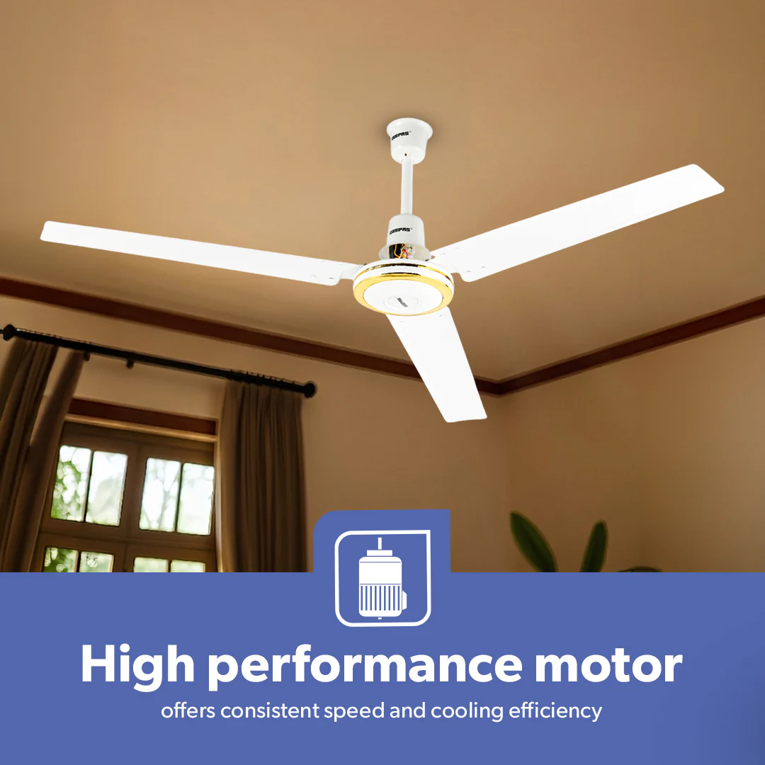 Geepas GF9428 56 Inch Ceiling Fan | 3 Speed Control| Rust Resistant Blades| Energy Efficient Motor| High Air Delivery for Maximum Cooling| Perfect for Home & Office Use - Image 3