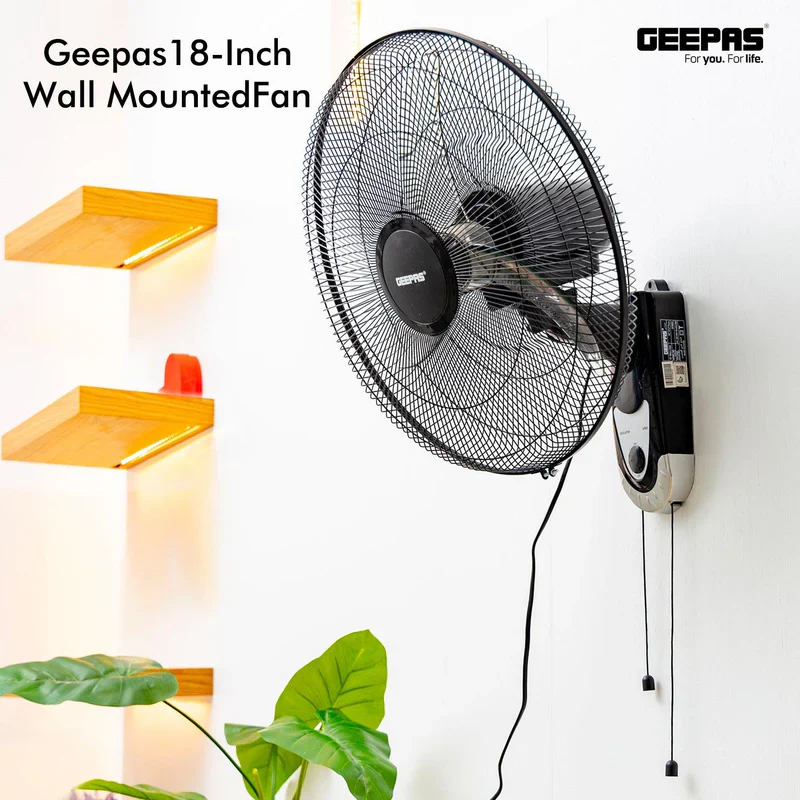 Geepas GF9604 18-Inch Wall Fan | 3-Speed Adjustable Control | Powerful Copper Motor | Wide-Angle Oscillation | High Air Delivery for Home & Office| 2 Years Warranty - Image 4