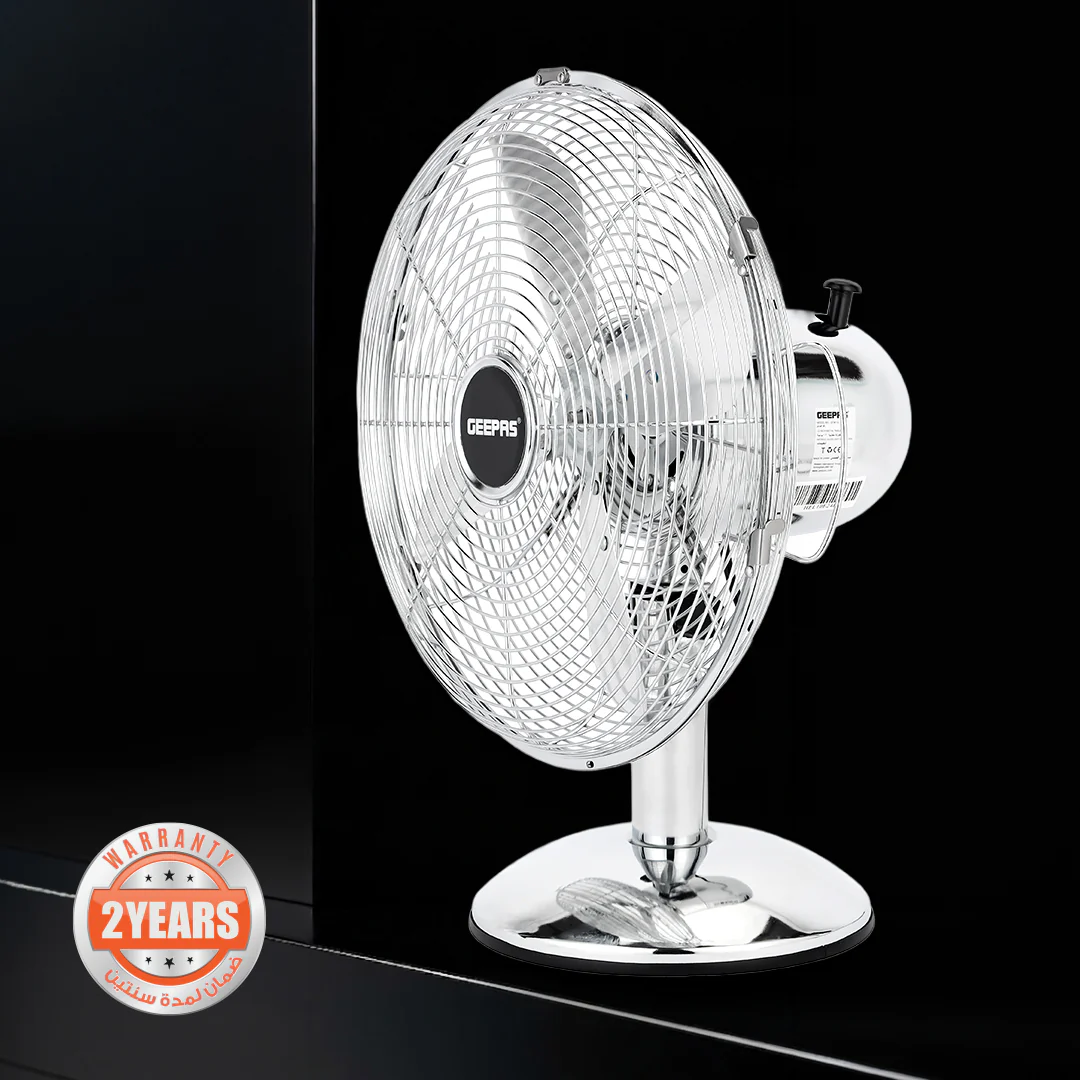 Geepas GF9610 12” Metal Table Fan | 3-Speed Powerful Cooling with High-Performance Motor | Durable Metal Body | Adjustable Tilt | Wide Oscillation | 2 Years Warranty - Image 2