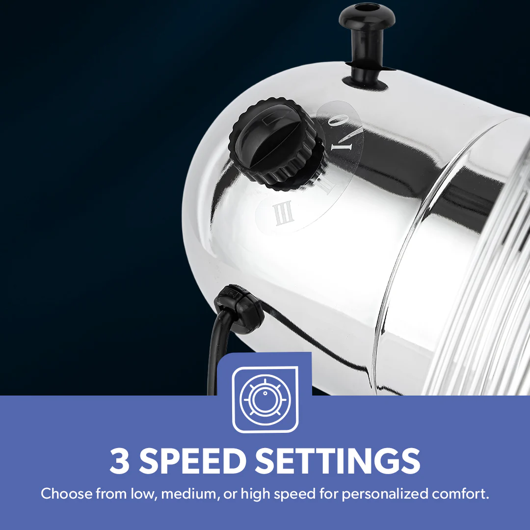 Geepas GF9610 12” Metal Table Fan | 3-Speed Powerful Cooling with High-Performance Motor | Durable Metal Body | Adjustable Tilt | Wide Oscillation | 2 Years Warranty - Image 4